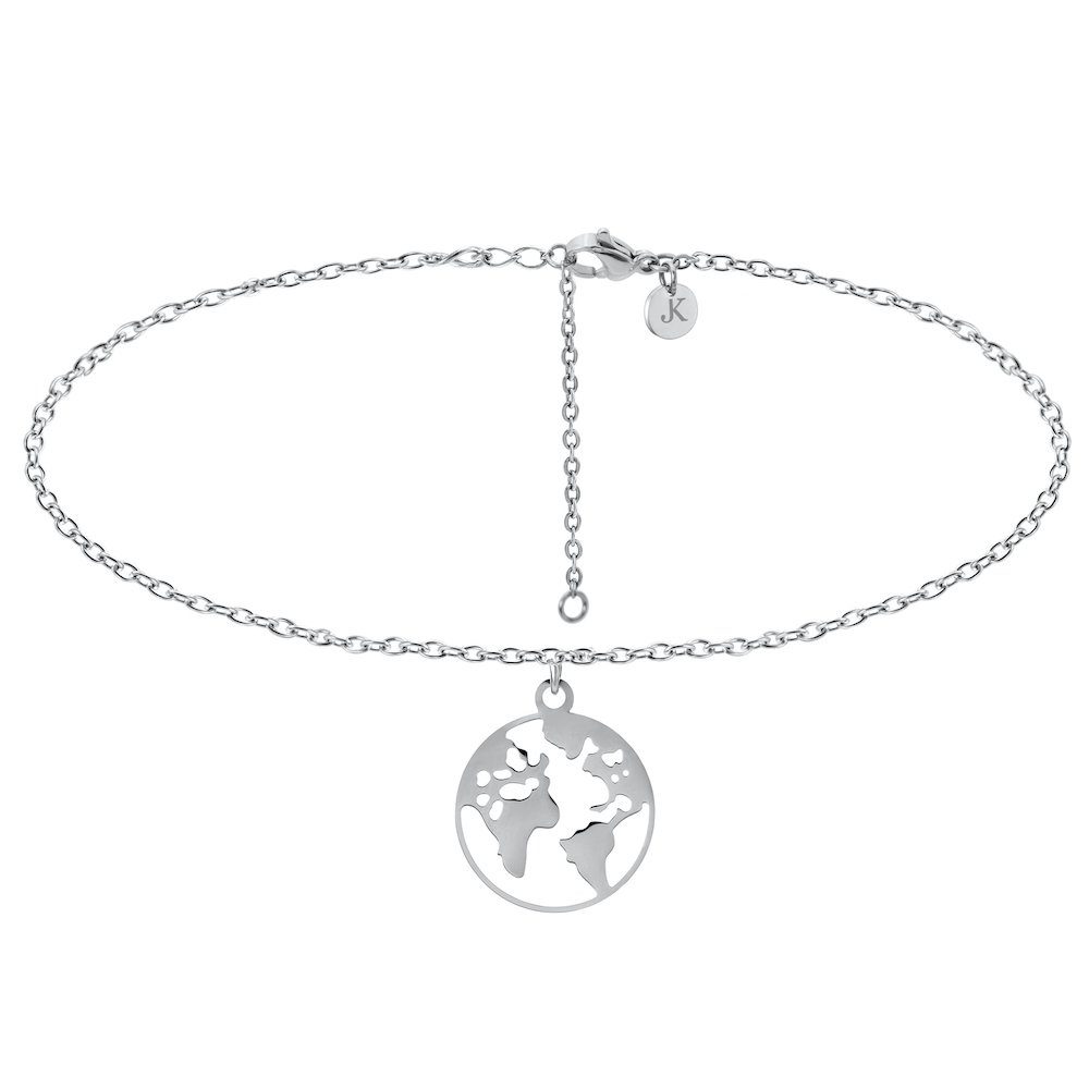 Kim Johanson Kette mit Anhänger Weltkarte, aus Edelstahl günstig online kaufen
