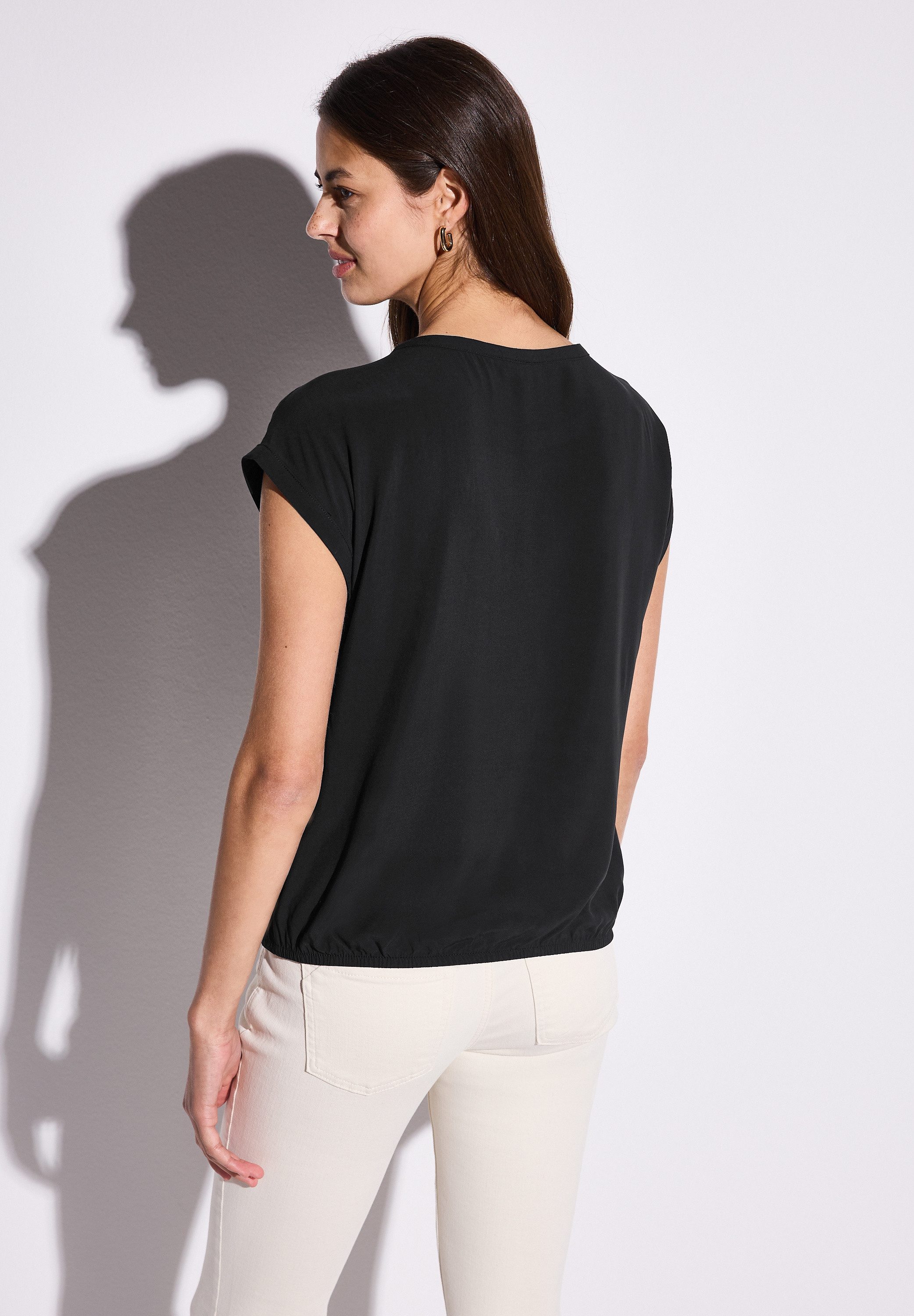 STREET ONE Kurzarmbluse mit elastischen Saum günstig online kaufen