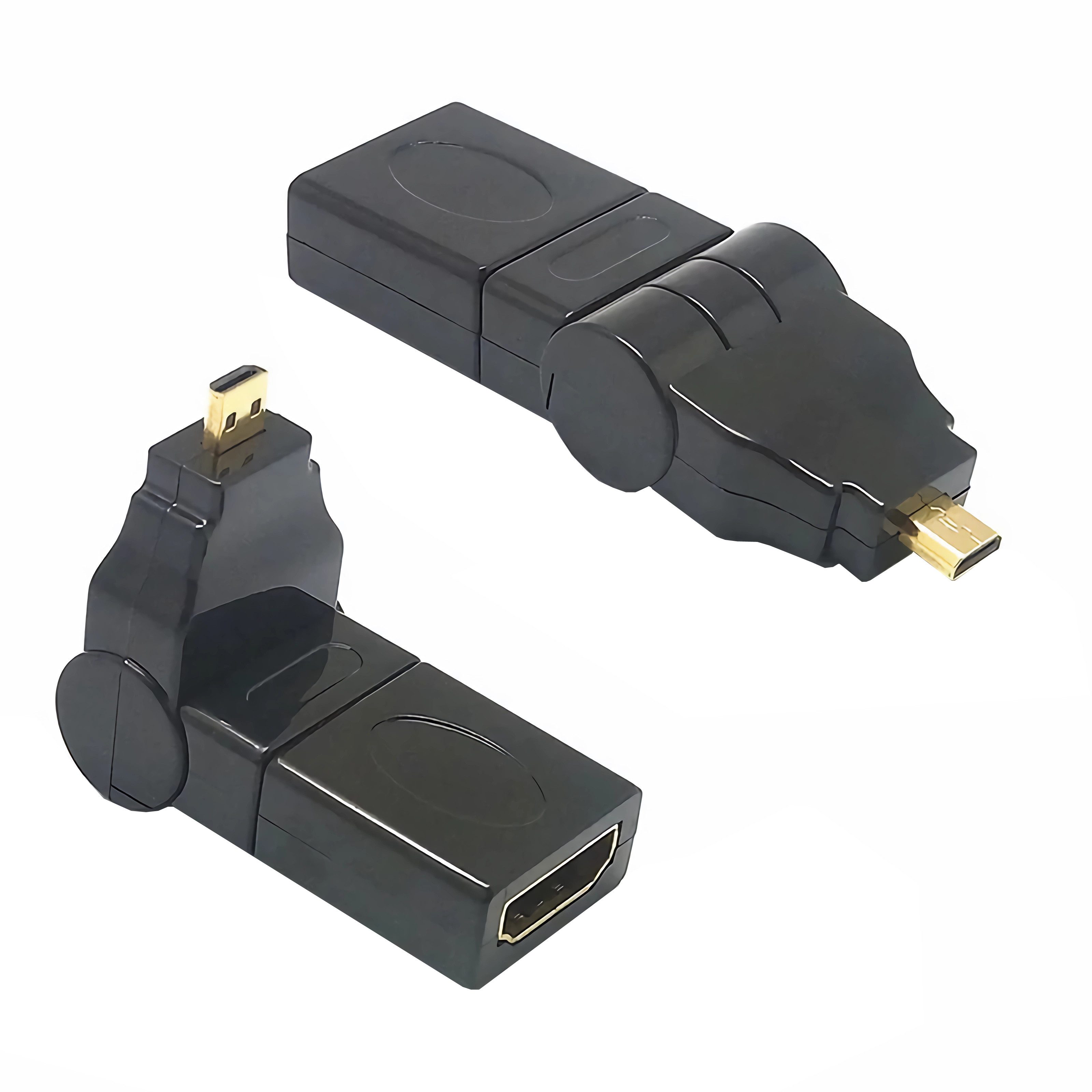 Bolwins G40 Micro HDMI auf HDMI Adapter drehbar Micro HDMI Stecker auf Buchse HDMI-Adapter Micro HDMI Typ D Stecker zu HDMI Typ A 19-pol. Buchse, 0 cm, hochwertige HD-Video- und Audioübertragung