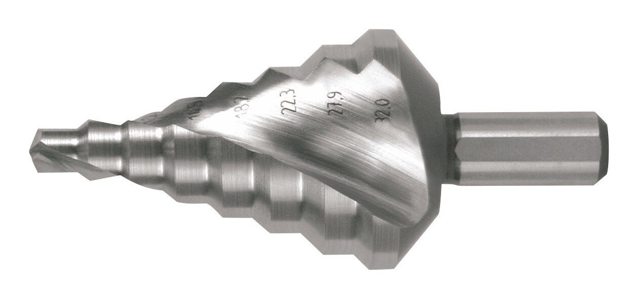 Ruko Metallbohrer, Stufenbohrer HSS Größe 6, 6-32 mm spiralnute+Kreuzanschliff