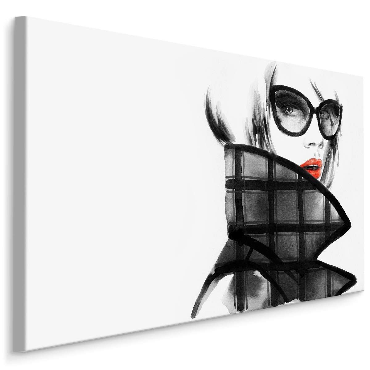 Muralo Leinwandbild Menschen – Leinwandbild Wandbild Kunstdruck Wohnzimmer, Frau (1 St), Porträt – Frau – Schöner Mensch, 30 x 20 cm, aufhängefertig