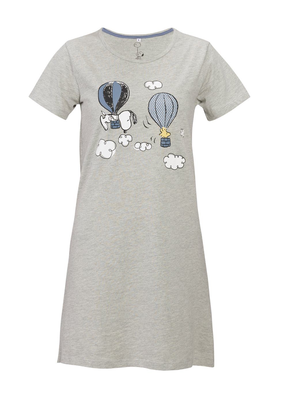 Nacht-Kleid Damen ONOMATO! Nachthemd Snoopy Schlafshirt Peanuts Grau