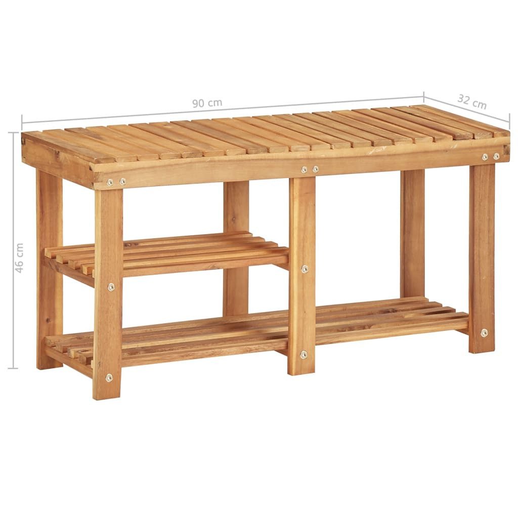 vidaXL Schuhregal Schuhregal 90 × 32 × 46 cm Massivholz, 2-tlg. – Bild 5 von 5