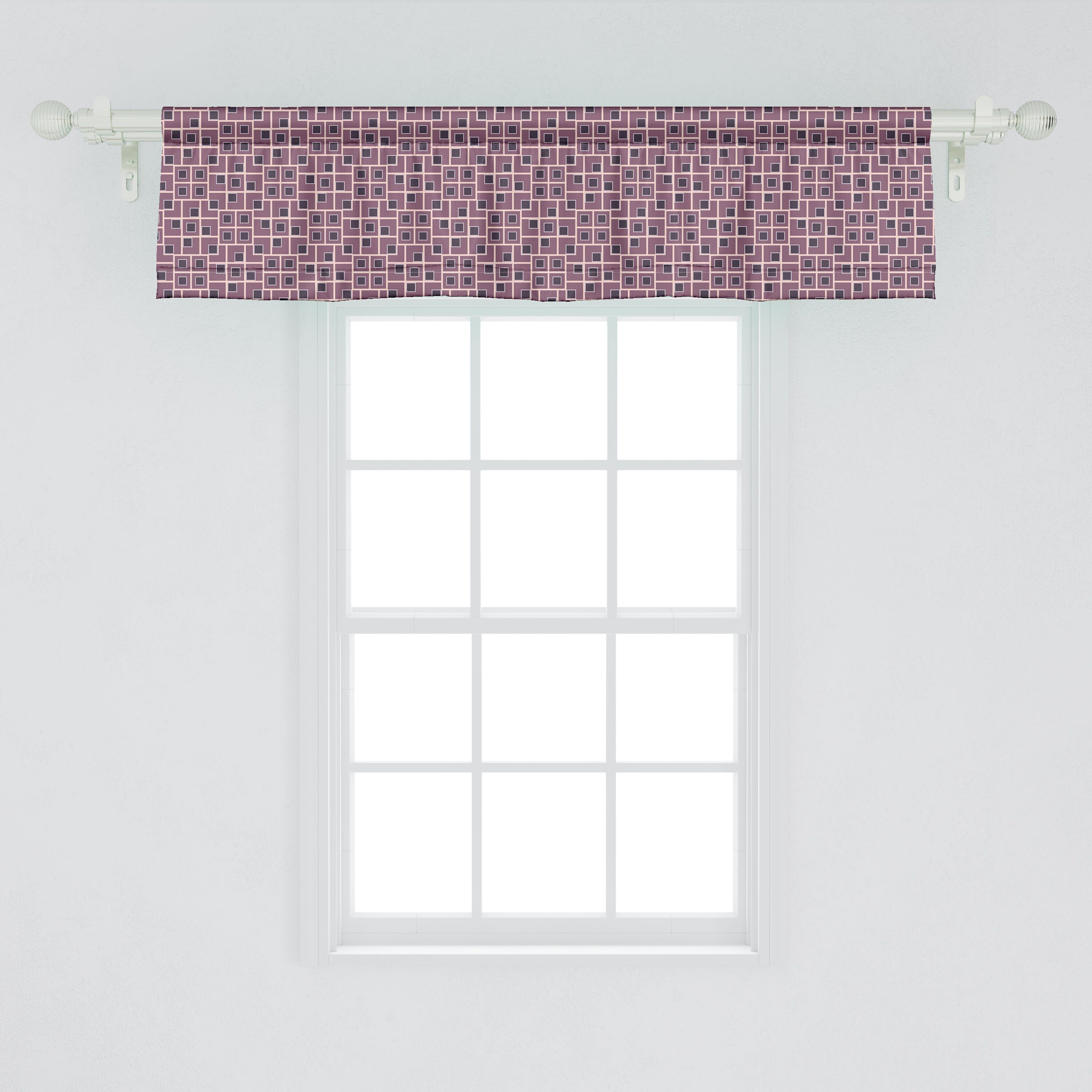 Scheibengardine Vorhang Volant für mit Abstrakt Würfel Küche Arrangement Abakuhaus, Stangentasche, Zufällige Dekor Microfaser, Schlafzimmer