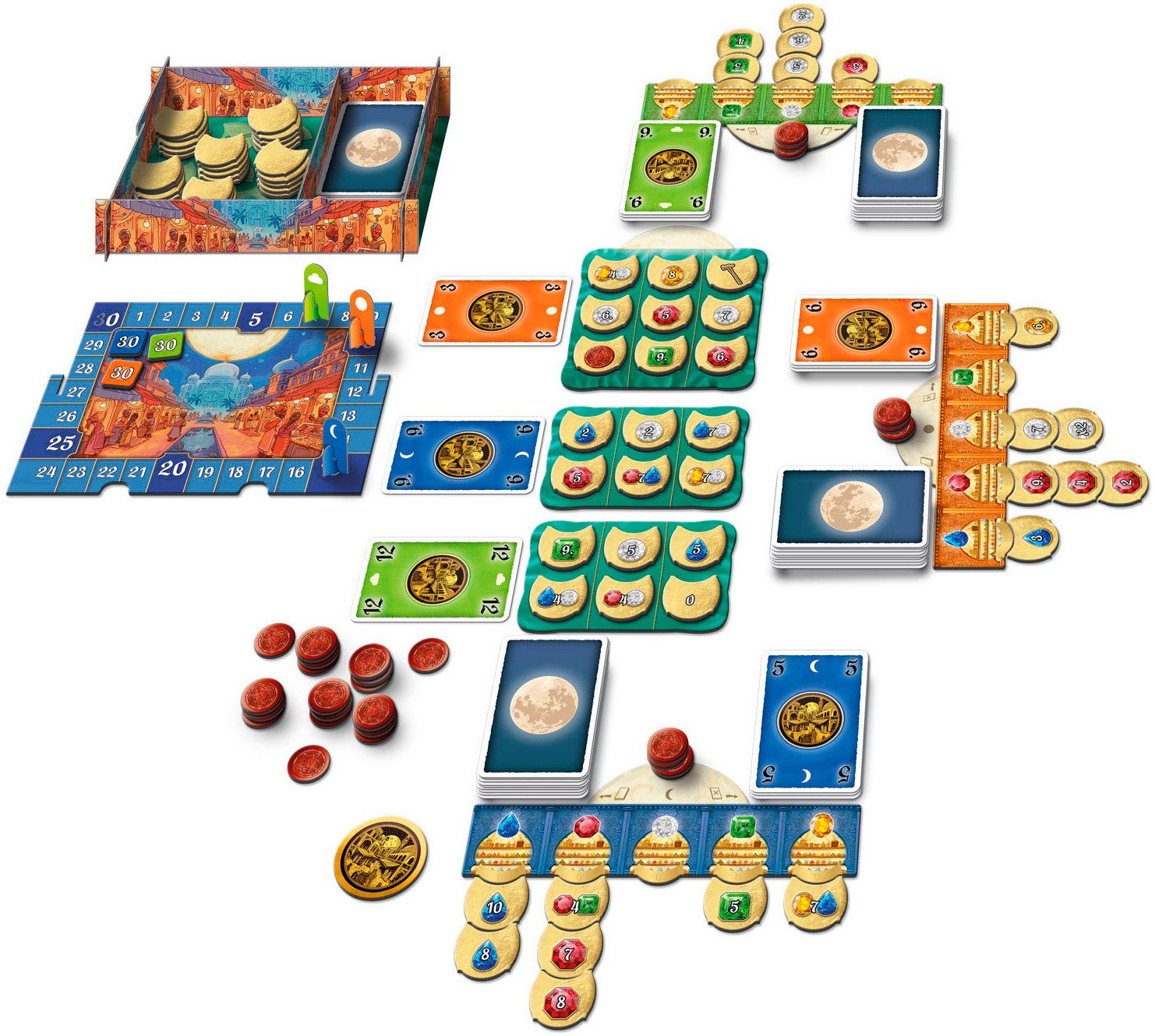 Queen Games Spiel Moonlight Market - Family & Friends, Familienspiel, Made in Europe