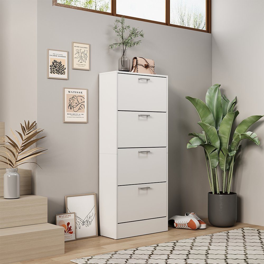 Vicco Schuhkipper Gregor, Weiß/Weiß, 63 x 150 cm günstig online kaufen