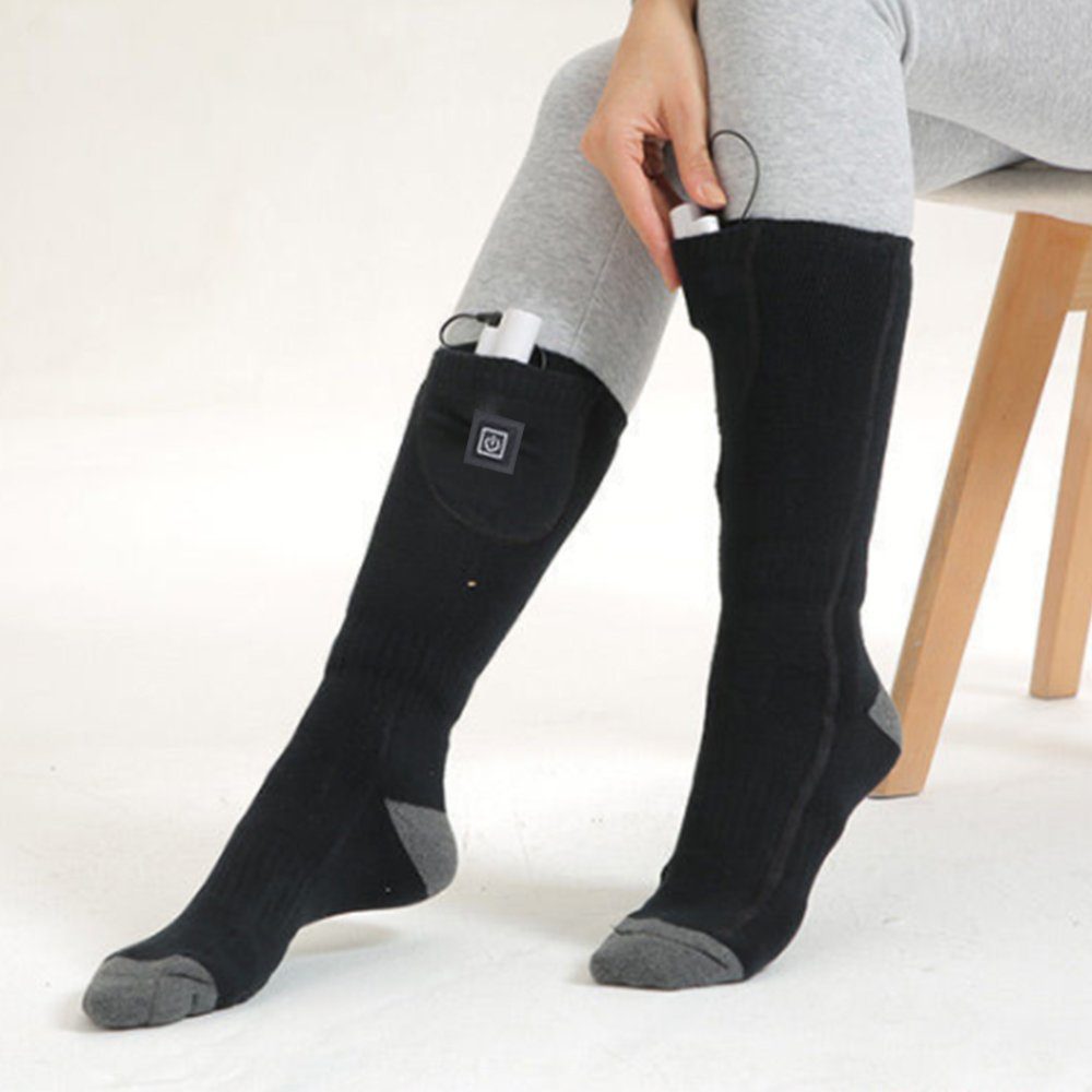 longziming Thermosocken Beheizte Socken Batteriesocken wiederaufladbare  elektrische Socken (2-Paar)