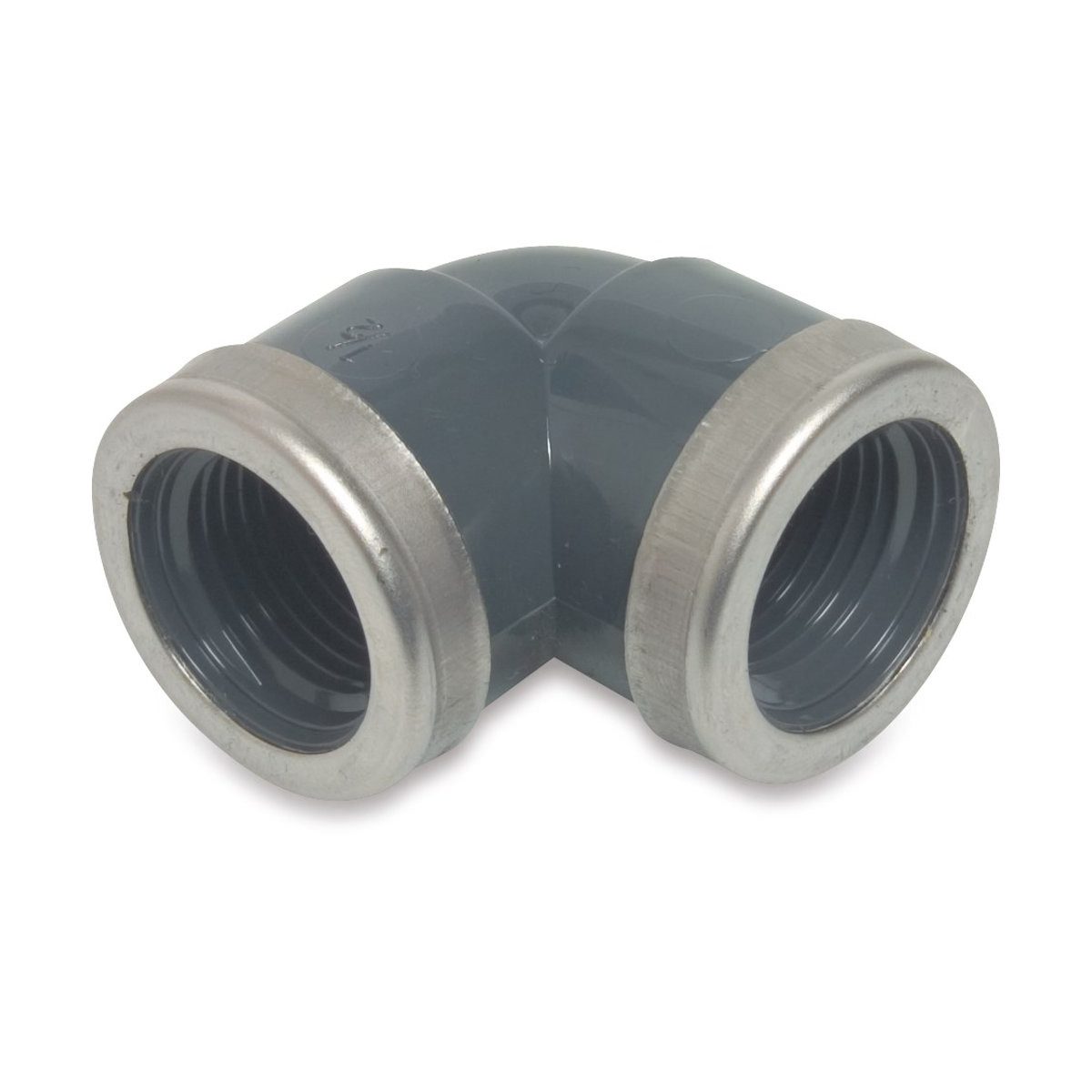 Profec Gewindefitting Winkel verstärkt 90° PVC-U IG x IG, 1/2 x 3/4 Zoll - reduziert