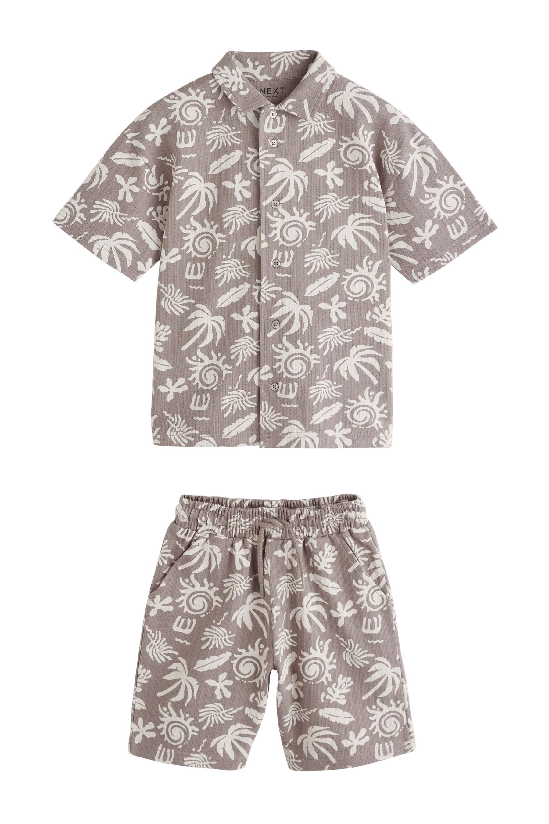 Next Shirt & Shorts Durchgeknöpftes Hemd mit Revers und Shorts im Set (2-tlg)