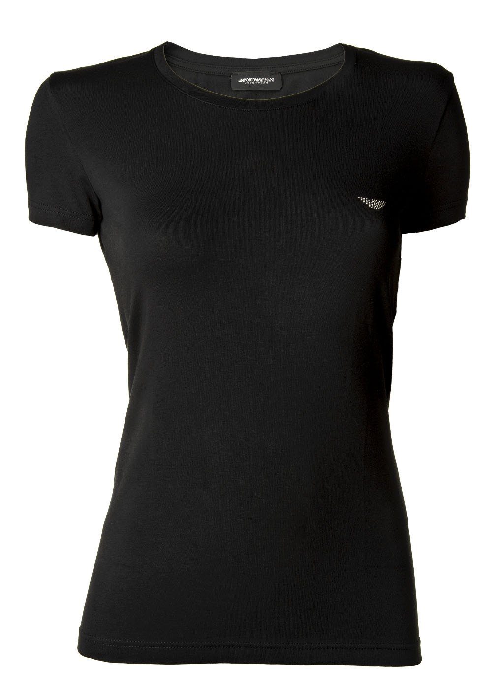 Schwarz Emporio Damen T-Shirt Kurzarm Armani Rundhals, Loungewear, - T-Shirt