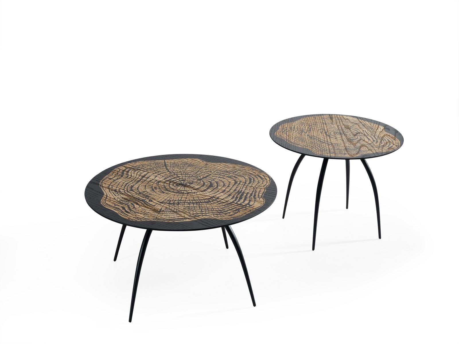 JVmoebel Couchtisch Luxus Design Couchtische Braun Runder Tische Wohn Zimmer (2x Couchtische), Made in Europe