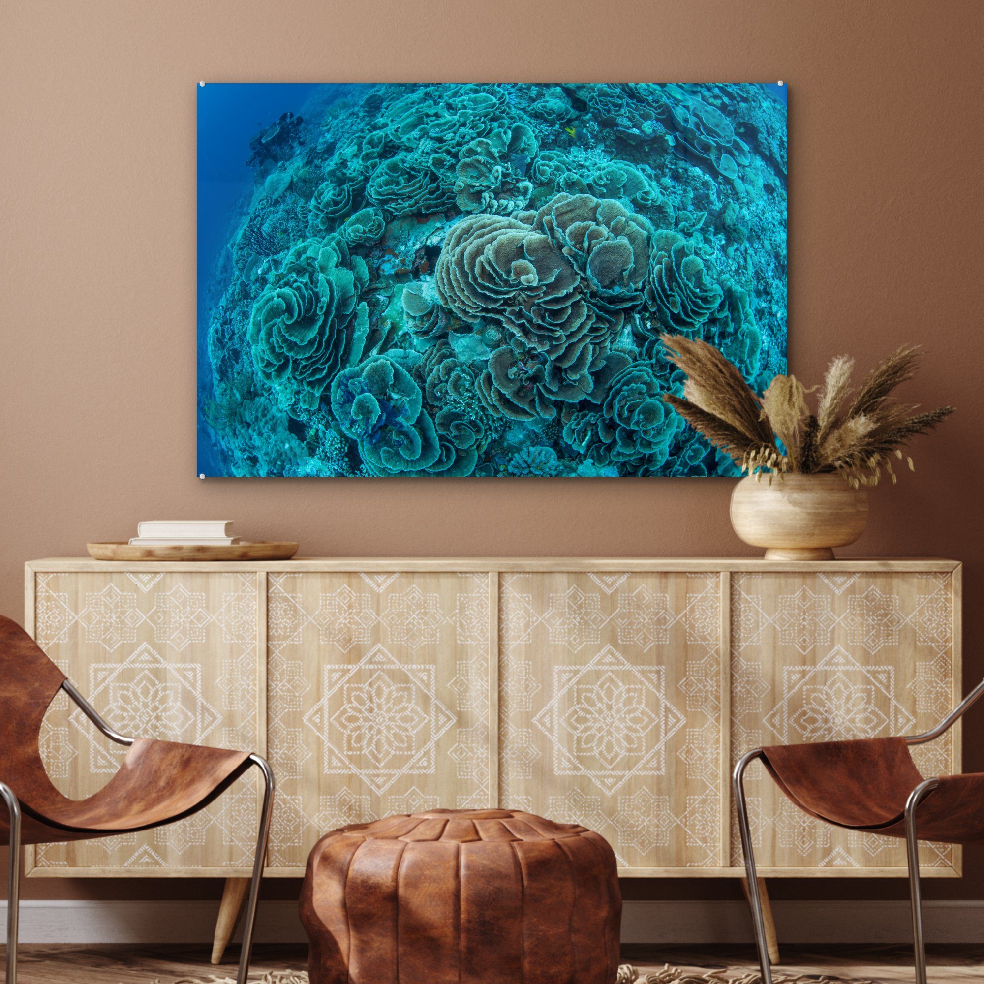 Koralle St), (1 in Schlafzimmer Indonesien, & im Acrylglasbilder Salatförmige Acrylglasbild Wakatobi Wohnzimmer MuchoWow Marine Park
