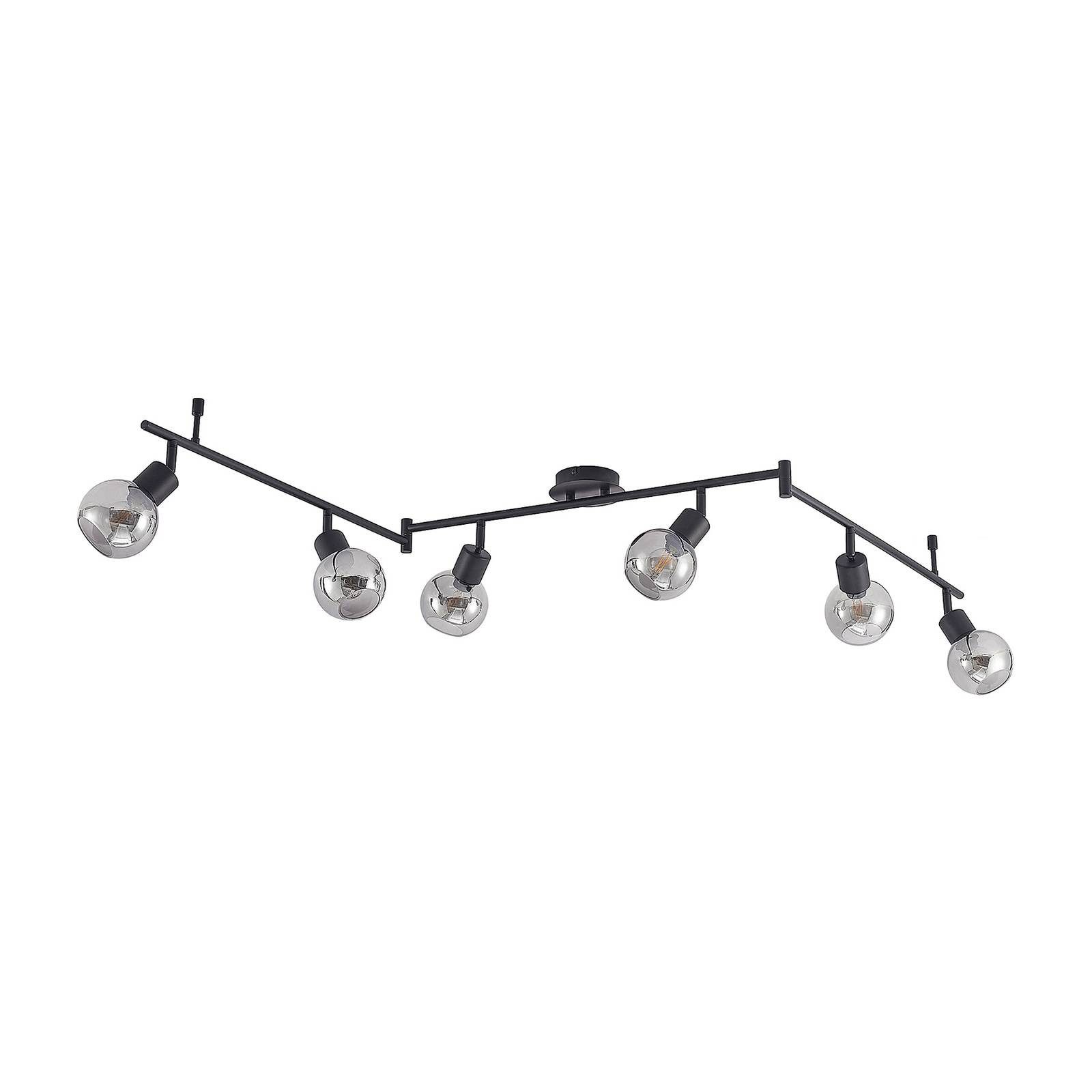 Lindby Deckenstrahler Eridia, Metall, Schwarz warmweiß IP20, 6 x 4 W LED, warmweiß