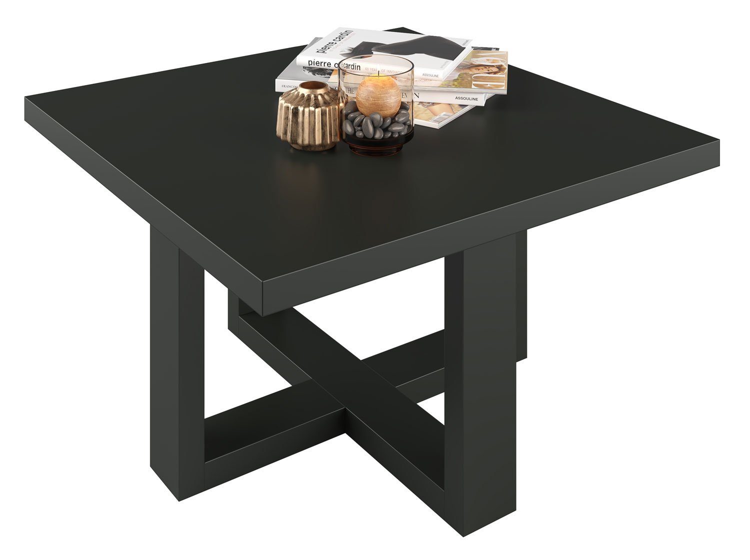 Helvetia Couchtisch Eko, 75x75x44cm onyx schwarz