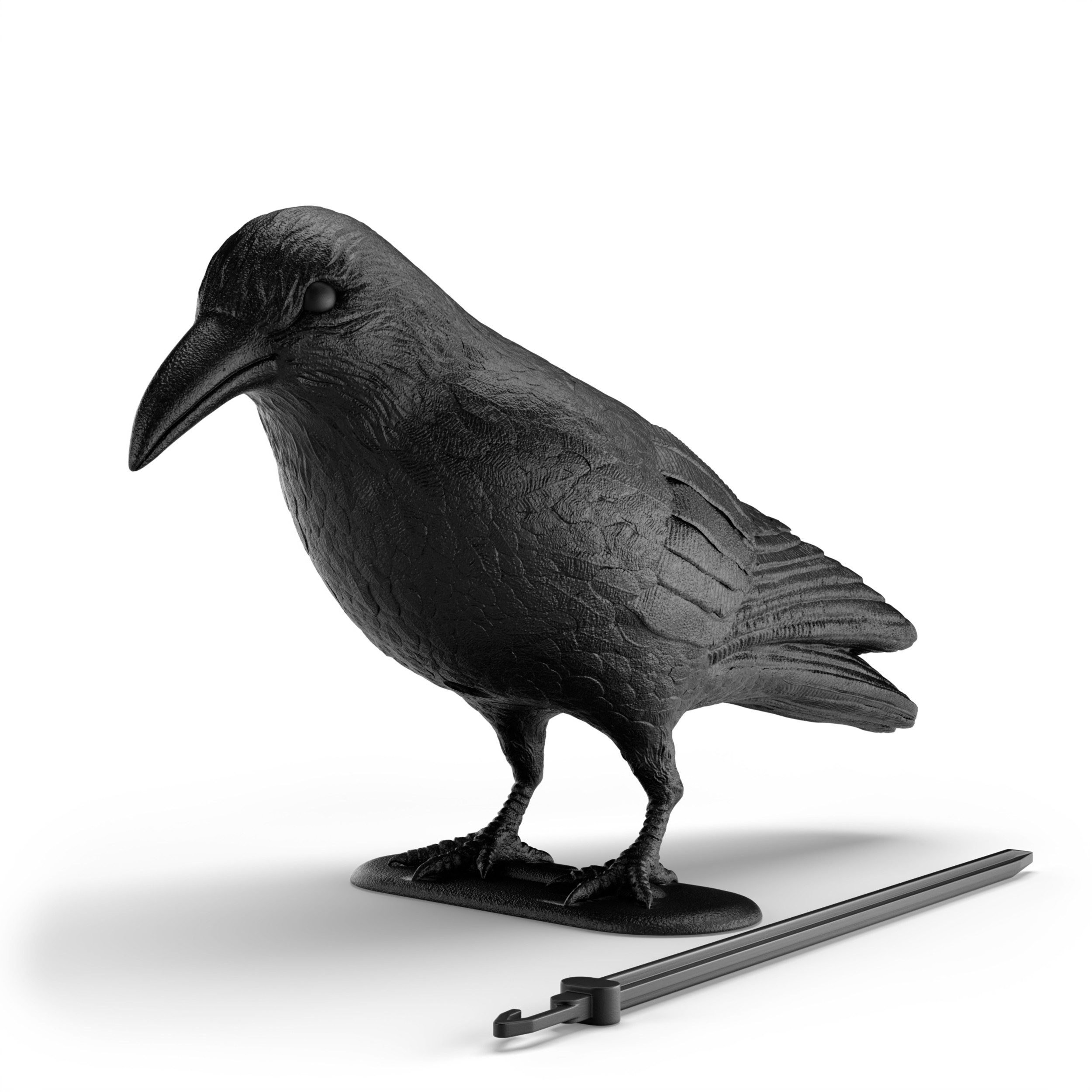 Oramics Vogelattrappe Deko Rabe effektiver Vogel Taubenschreck realistische Rabenattrappe, (wetterfeste robuste Krähenattrappe zum Vertreiben von Vögeln, 1-St., Vogelattrappe für Balkon, Garten & Terrasse als Vogelschreck), realistische Deko-Rabe-Attrappe als effektiver Taubenschreck