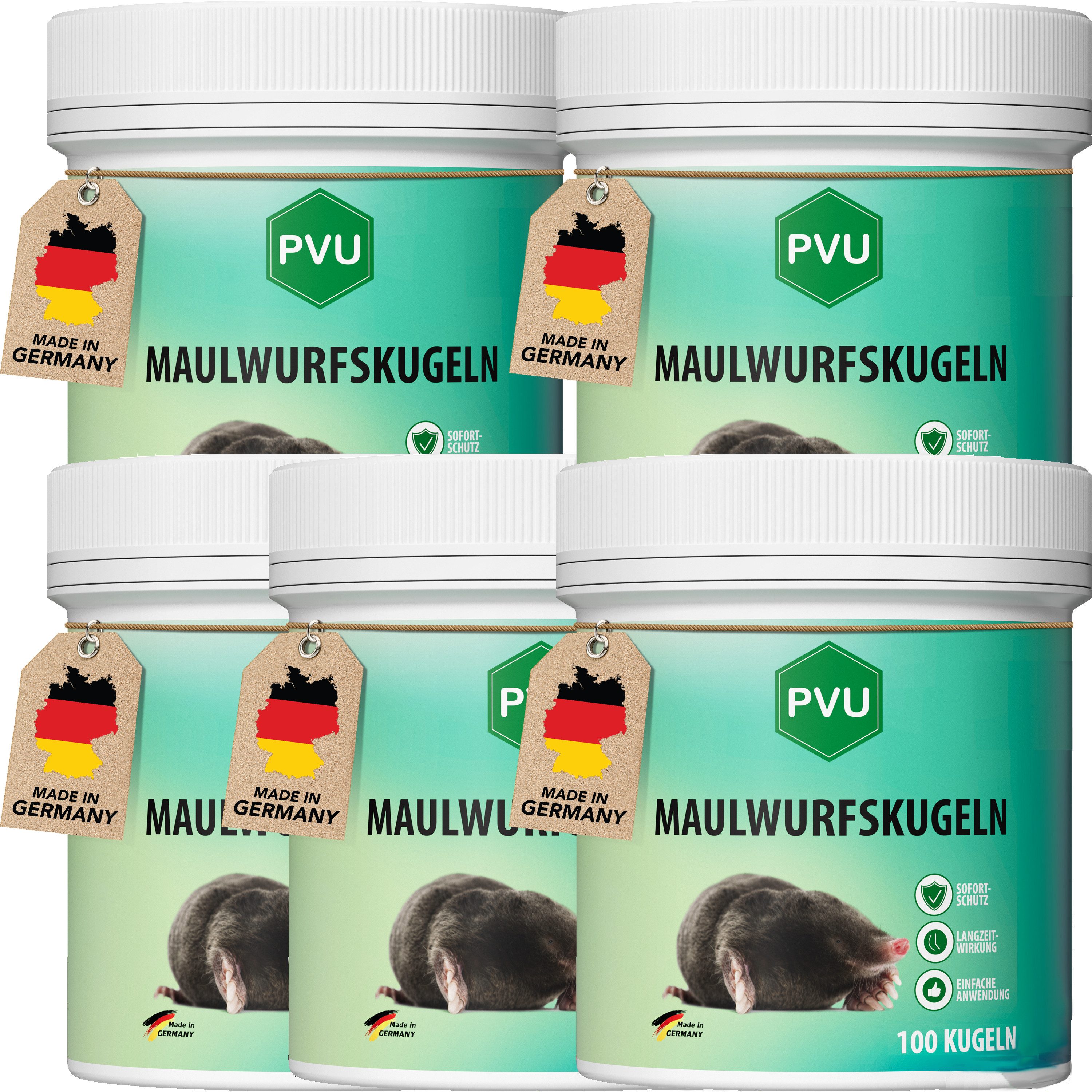 Vergrämungsmittel Maulwurfkugeln, Maulwürfe vertreiben, MADE IN GERMANY