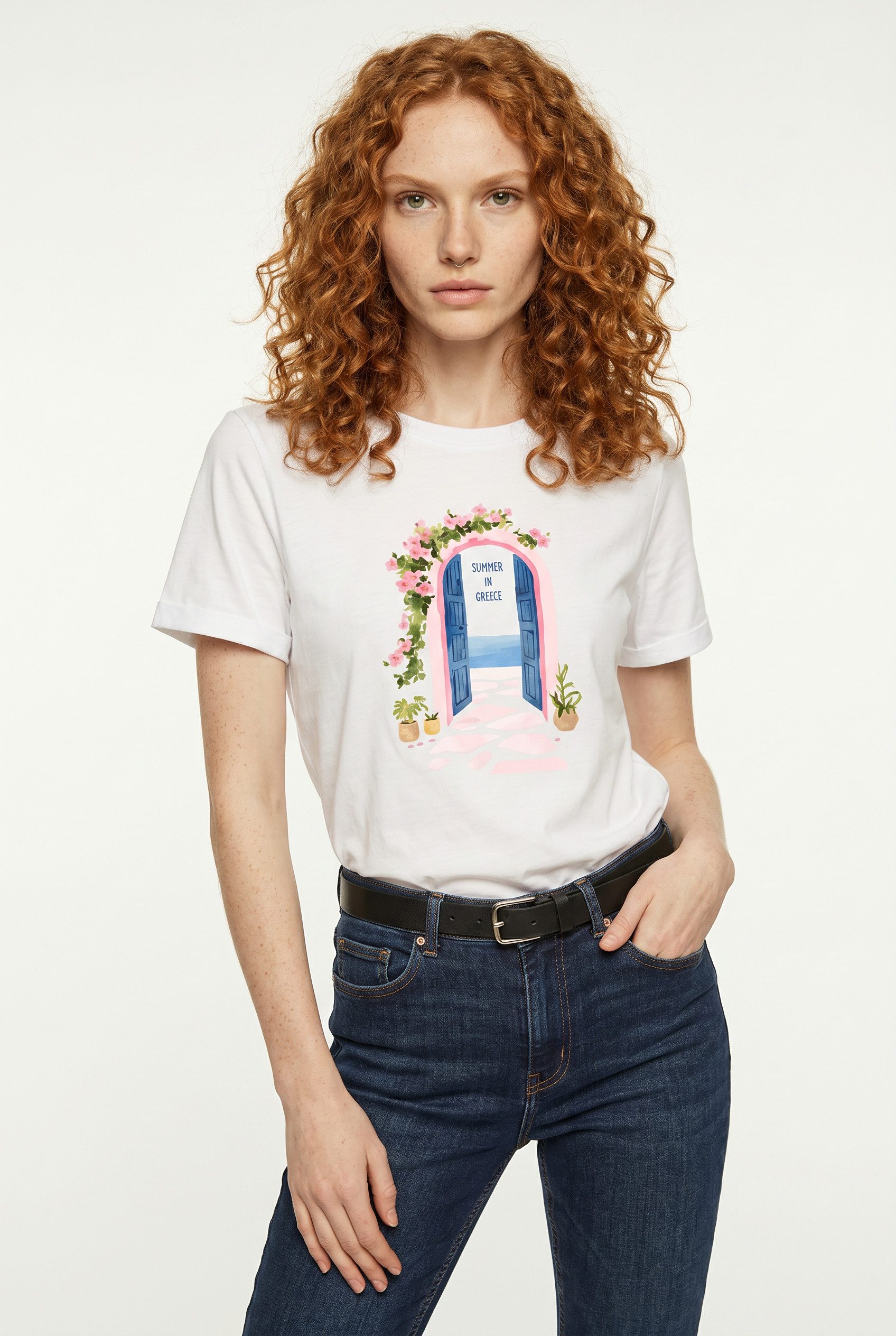Vero Moda Kurzarmshirt VMSIANE SS TOP BOX JRS Baumwolle, regular fit