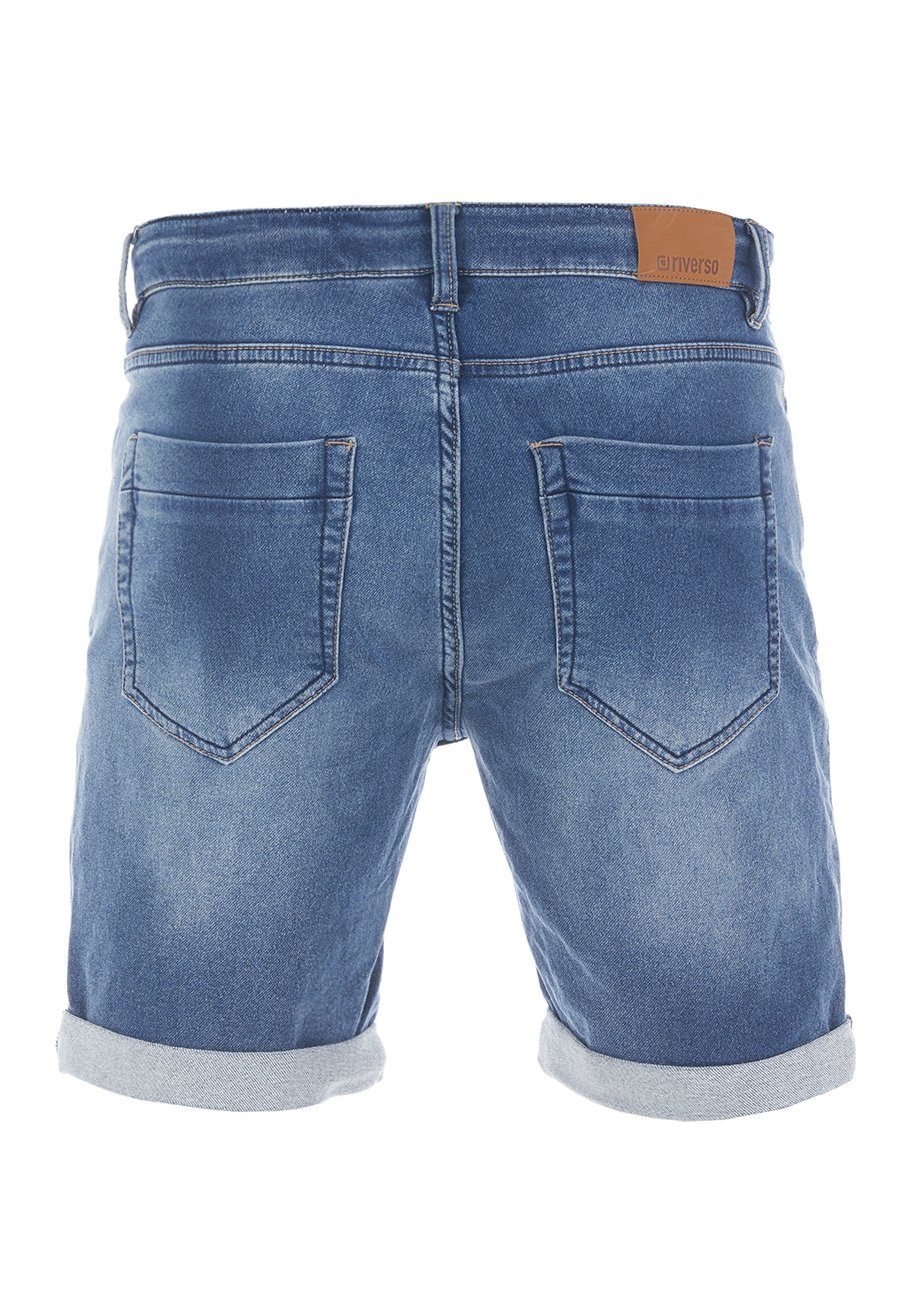 mit riverso Middle Shorts Stretch Regular (M48) Blue Fit Denim RIVPaul Herren Jeansshorts Bermudashorts