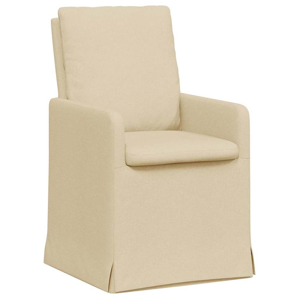 vidaXL Esszimmerstuhl Esszimmerstühle 2 stk. Stoff Creme 57 x 67 x 98 cm (2 St)