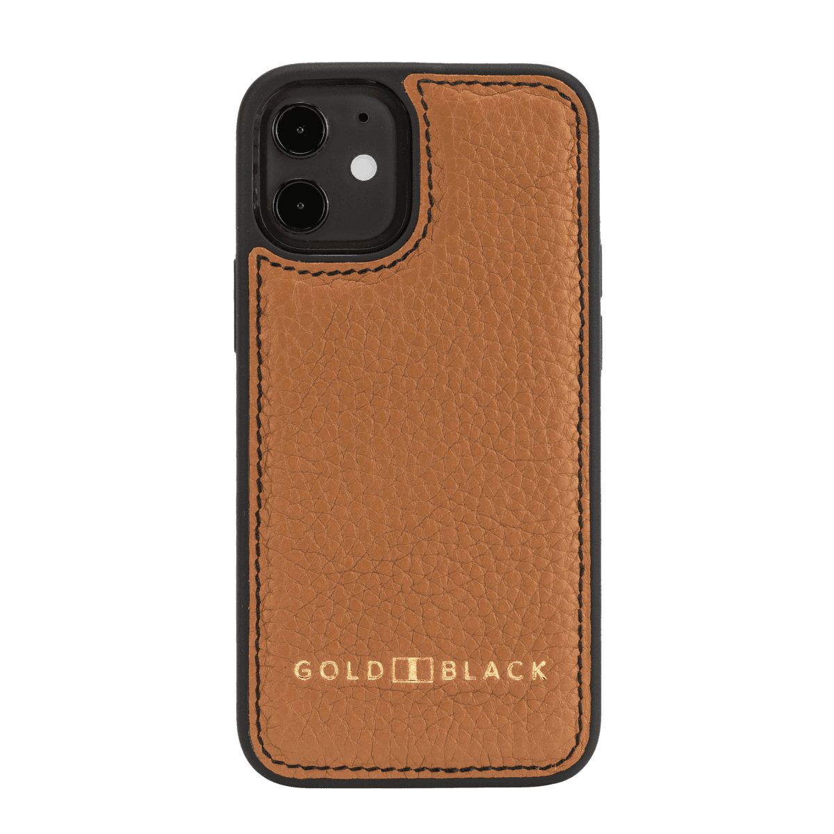 GOLDBLACK Handyhülle iPhone 12 Mini Lederhülle Nappa Braun