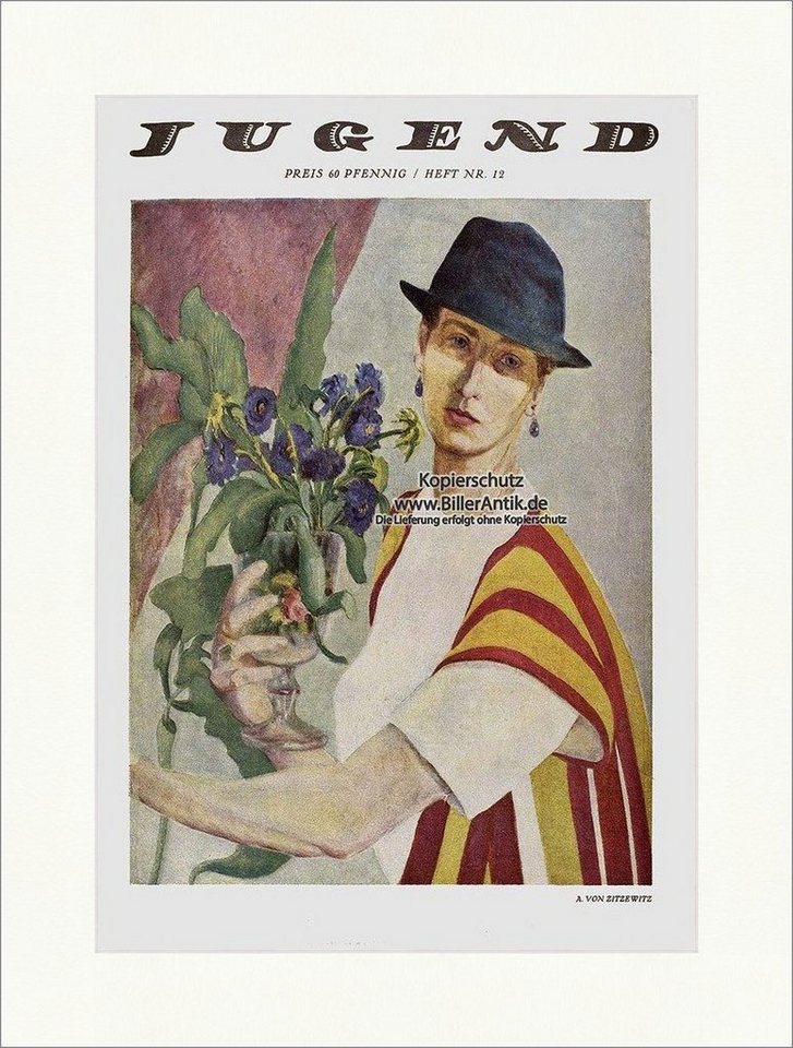 Kunstdruck Titelseite der Nummer 12 von 1925 A. von Zitzewitz Frau