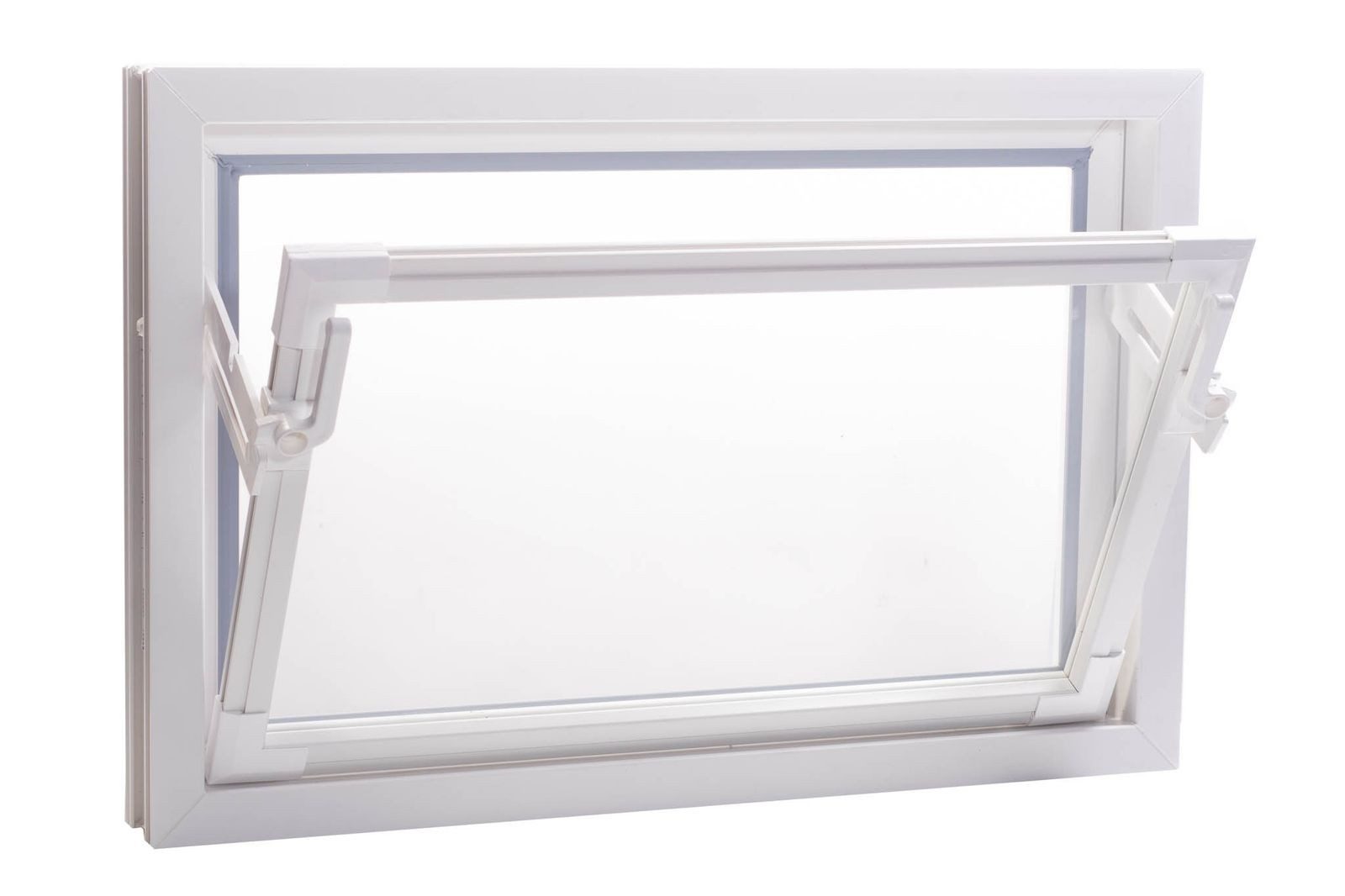 ACO Severin Ahlmann GmbH & Co. KG Kellerfenster Einfachglas ESG Kunststoff Kippfenster weiß, Größe: 60x40cm, wärmeisolierend, Schutzgitter nachrüstbar