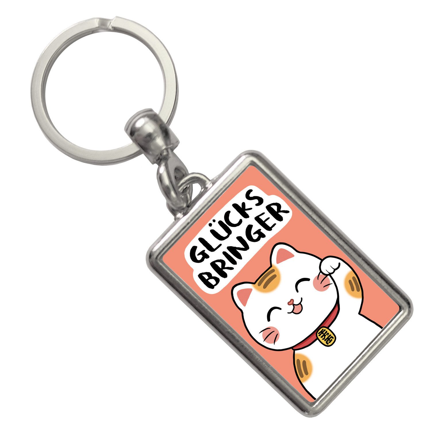 speecheese Schlüsselanhänger Winkekatze Schlüsselanhänger mit Spruch Glücks günstig online kaufen