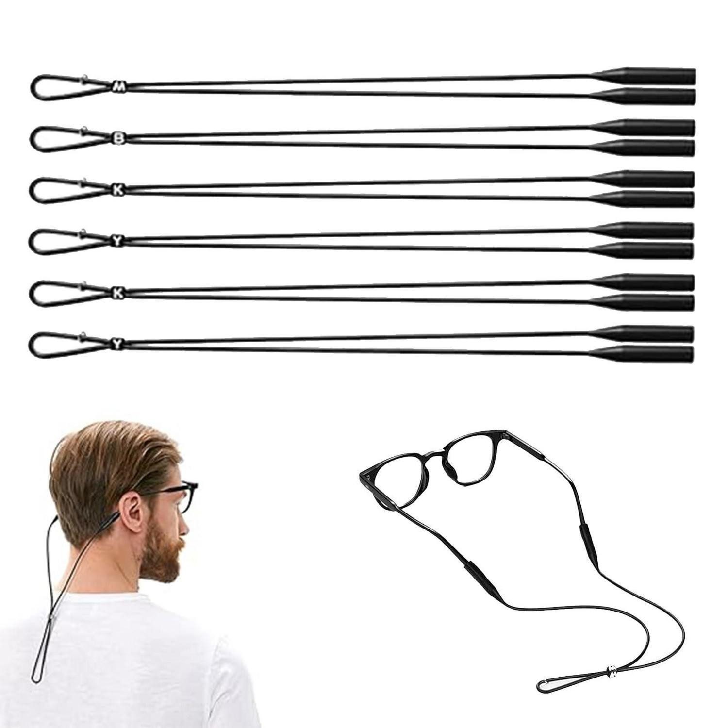 LuxusKollektion Brillengestell Sportbrillenband 6er-Pack Schwarz Verstellbar