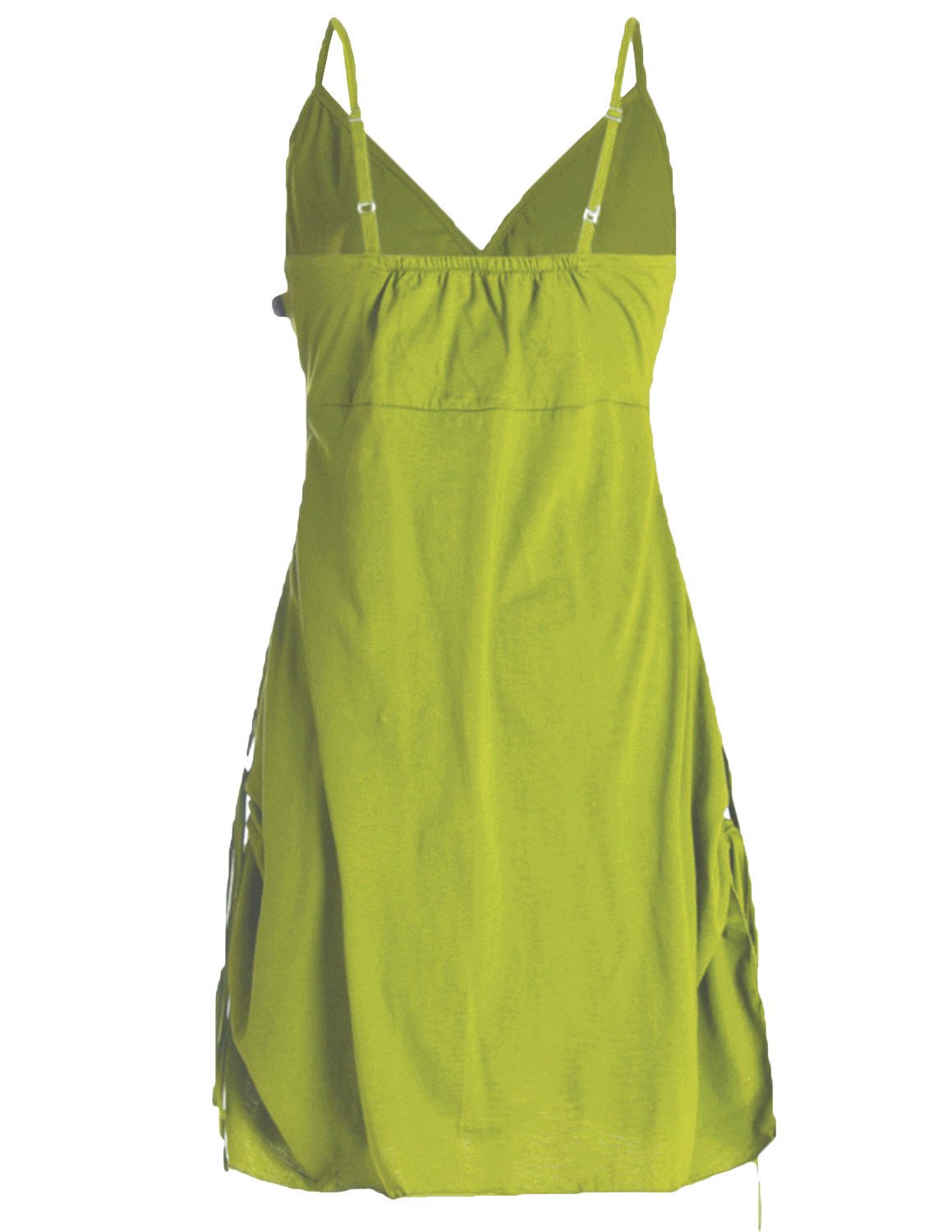 Vishes Sommerkleid Damen Bio-Baumwolle Spaghettiträger-Kleid Hippie, Ethno, Goa Style – Bild 3 von 5