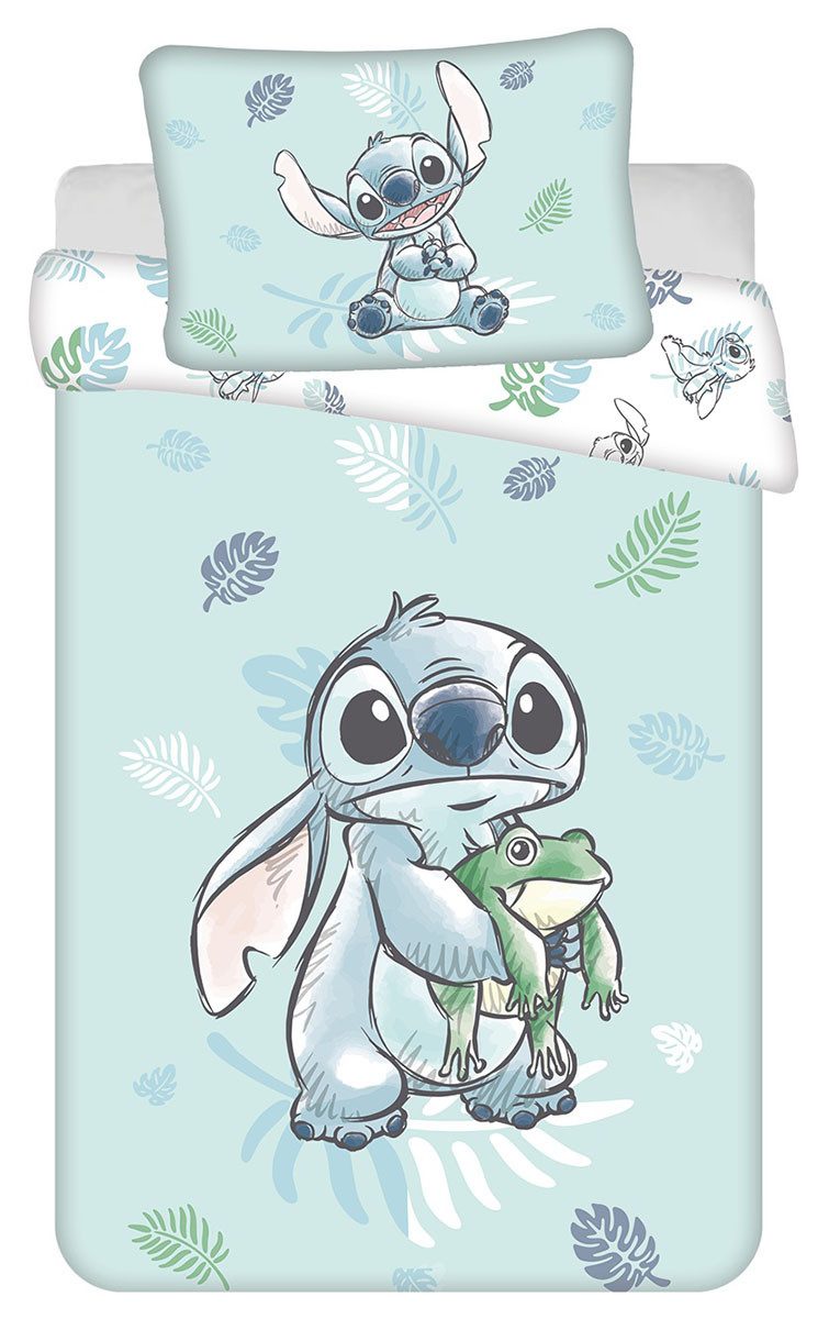 Disney Kinderbettwäsche Disney Lilo & Stitch Frog Kinderbettwäsche 100 × 135 cm Baumwolle, Renforcé, 2 teilig