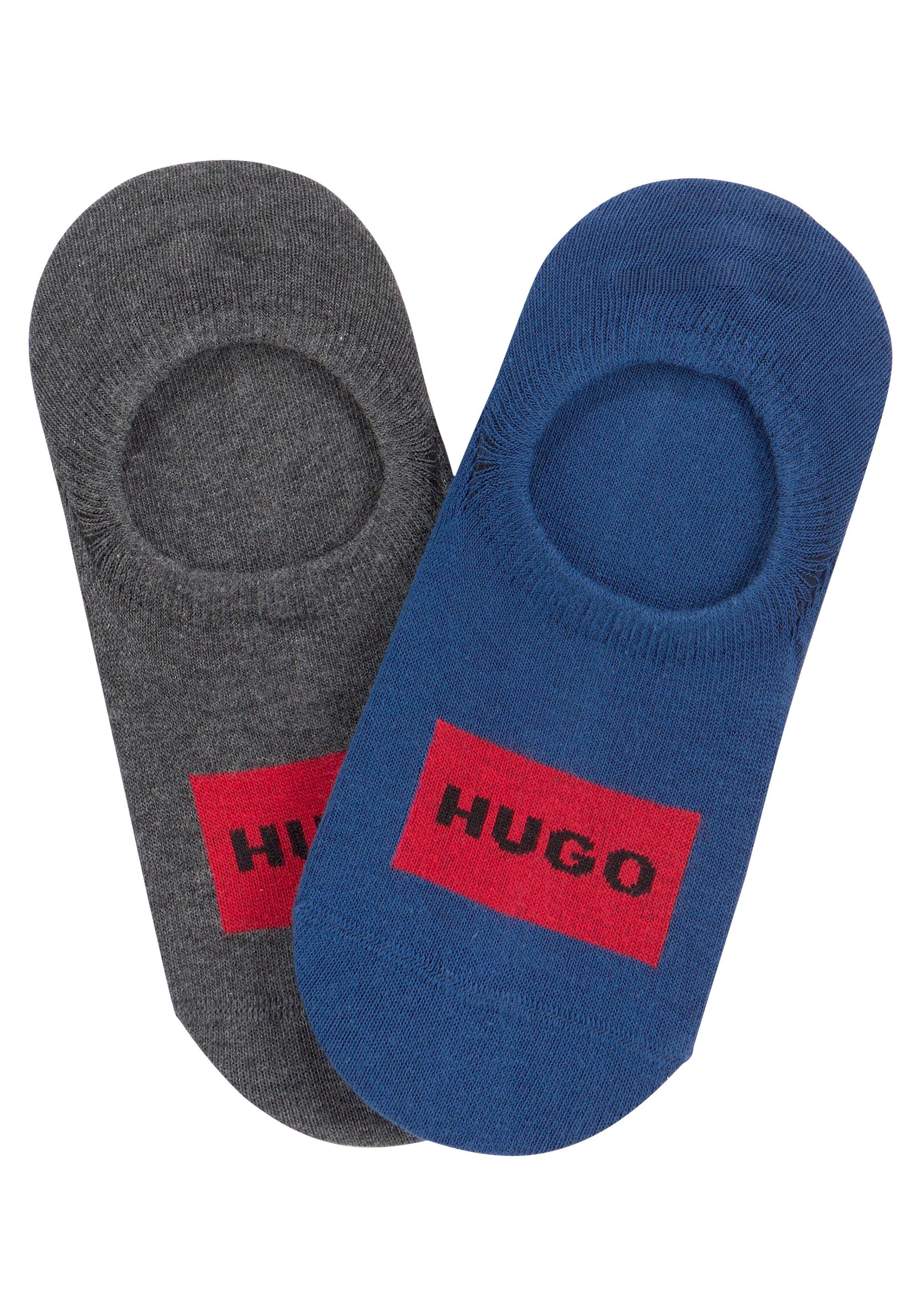 HUGO Sneakersocken 2P LOWCUT LABEL kontrastfarbenen Logo (Packung, COL 2-Paar) Mit