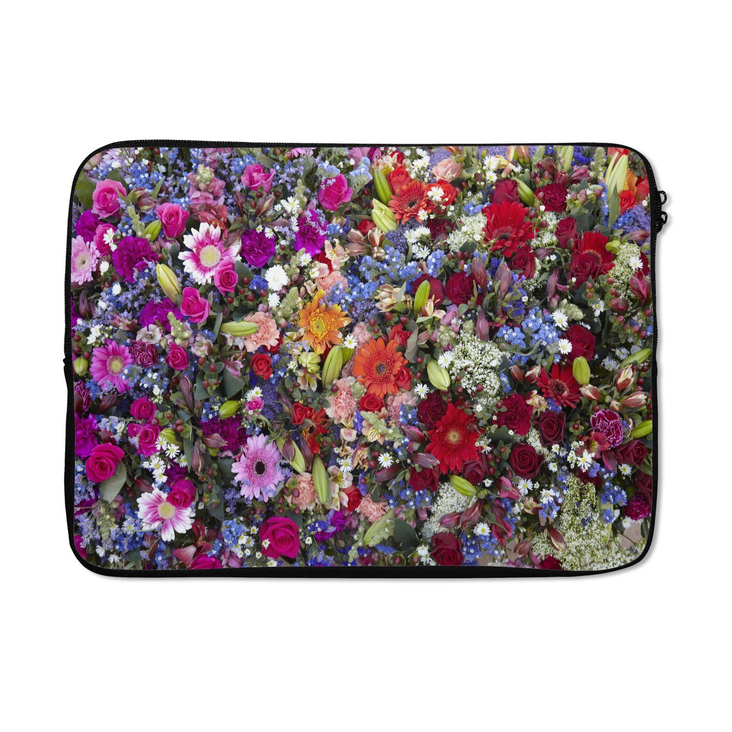 MuchoWow Laptop-Hülle Ein florales Design mit leuchtenden Farben 13.3 Zoll, Laptopsleeve, weiches Innenfutter zum Schutz Kratzern, Laptoptasche