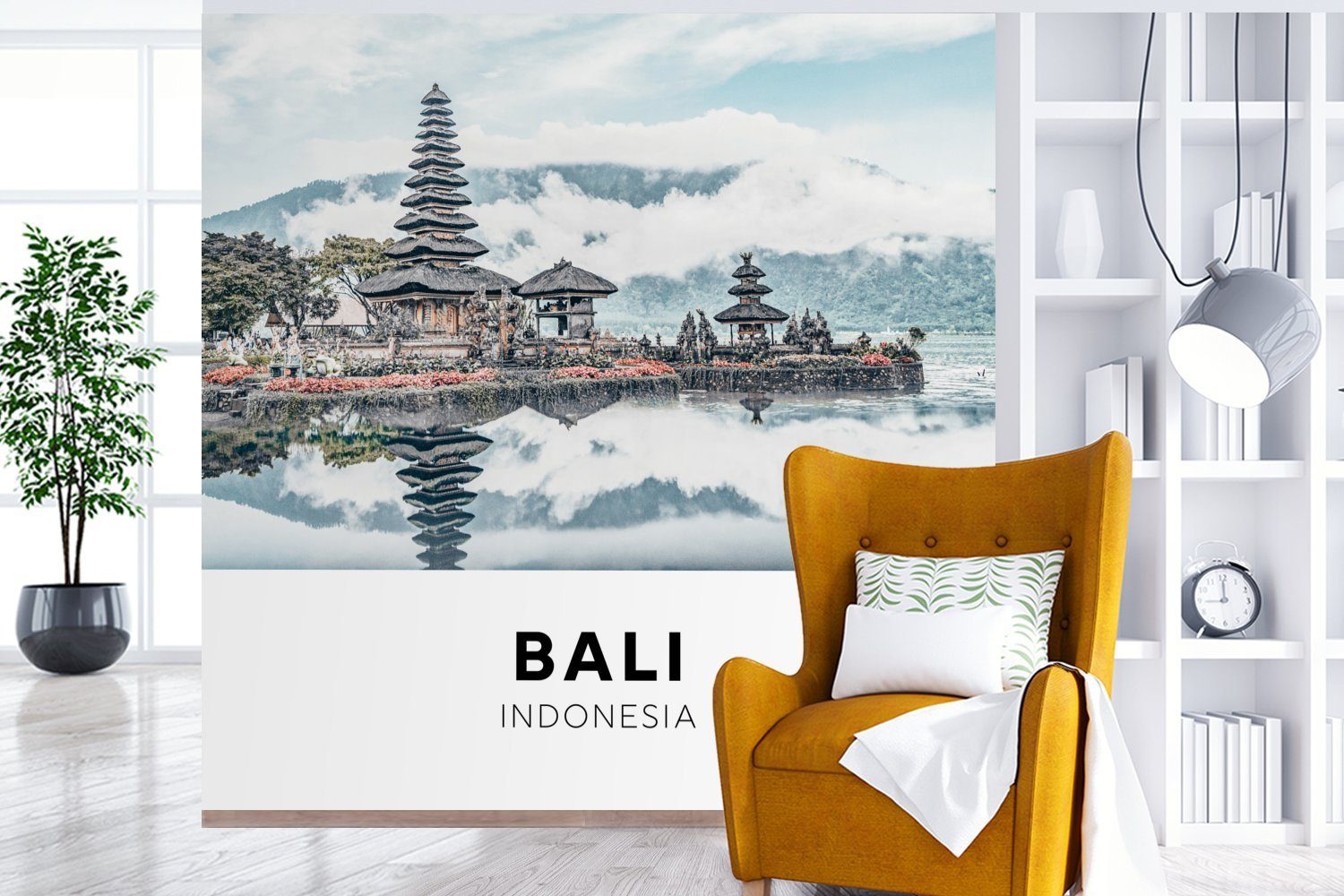 Fototapete Indonesien Vinyl Bali Wohnzimmer (5 für - Schlafzimmer, Matt, Tapete Wandtapete St), Wolken, - MuchoWow oder bedruckt,
