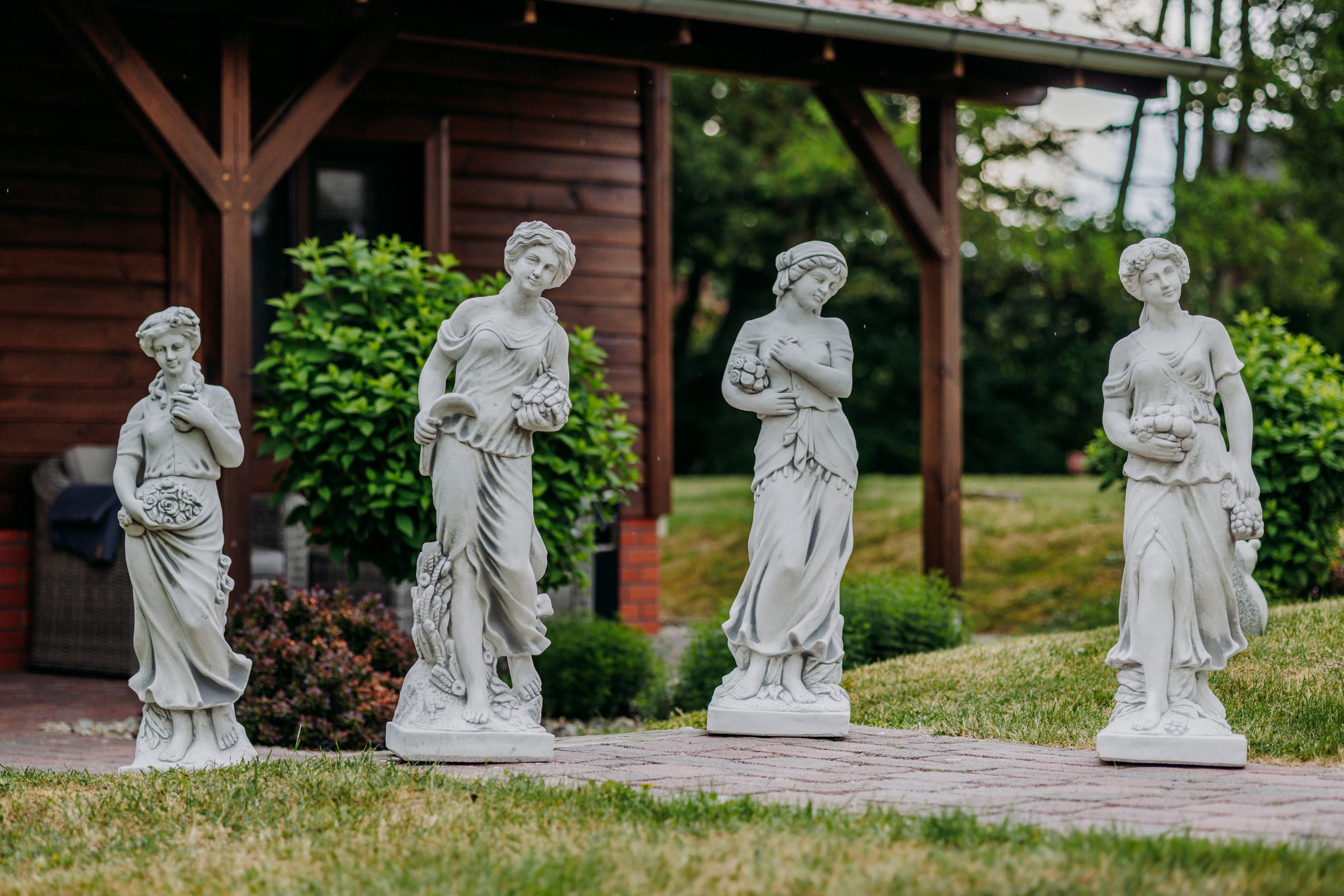 gartendekoparadies.de Gartenfigur 4er-Set - Statuen Skulpturen Vier Jahreszeiten, H. 100 cm, je 55 kg, (4er-Set), Frostsicher