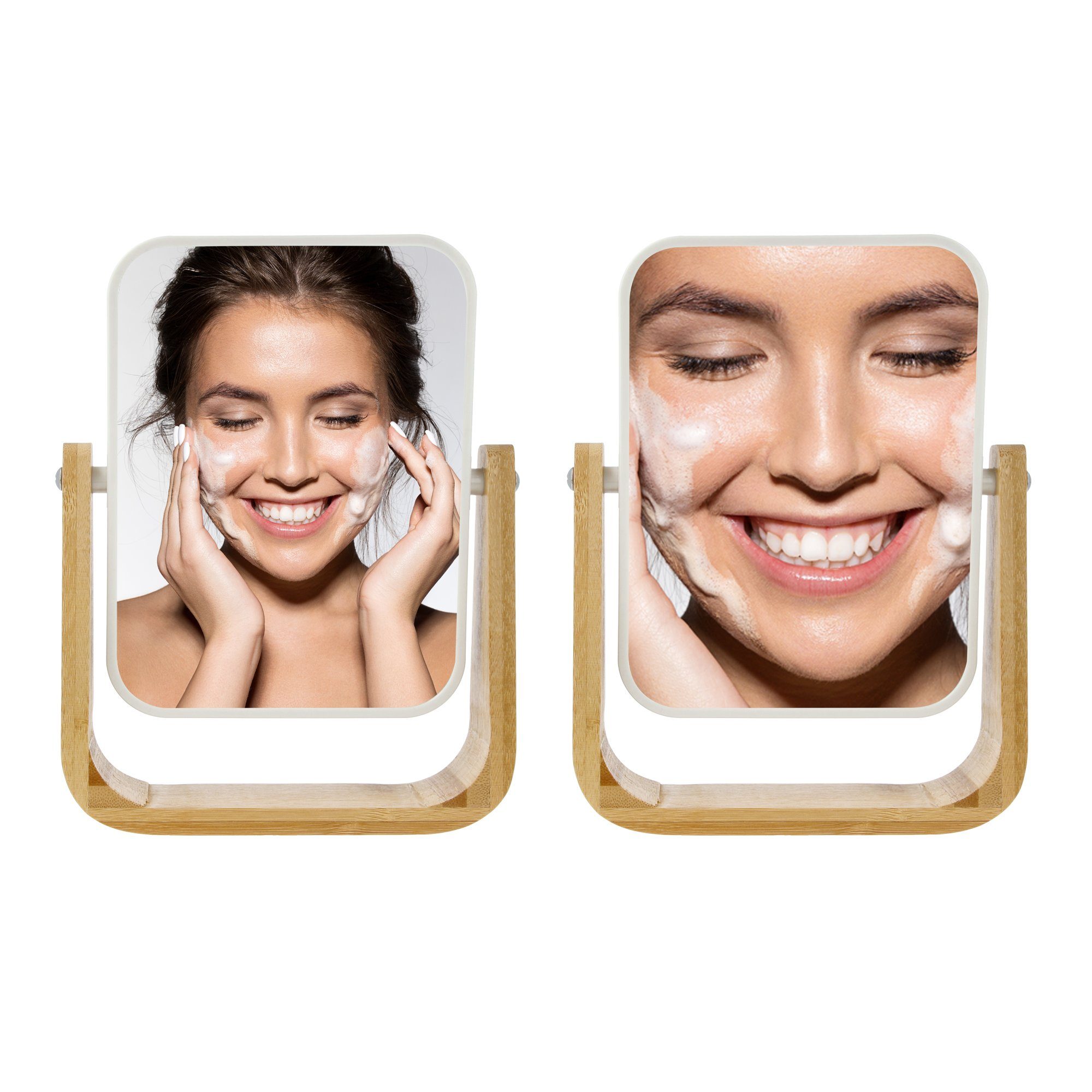 Vergrößerung Spiegel mit 5-fach Beauty Bambusspiegel PARSA