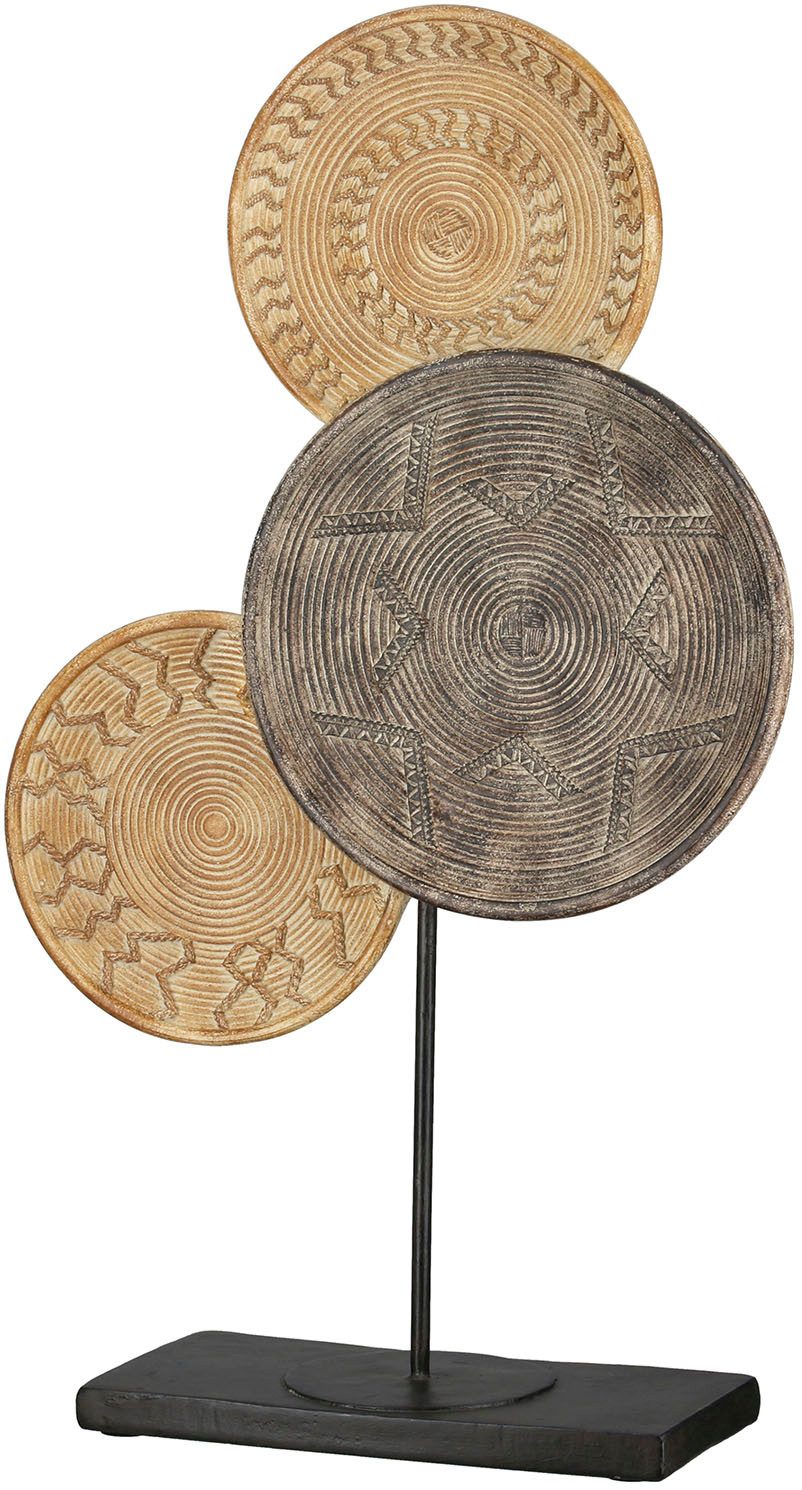 Dekoobjekt Skulptur rund Esculpida naturfarben H. 44 cm