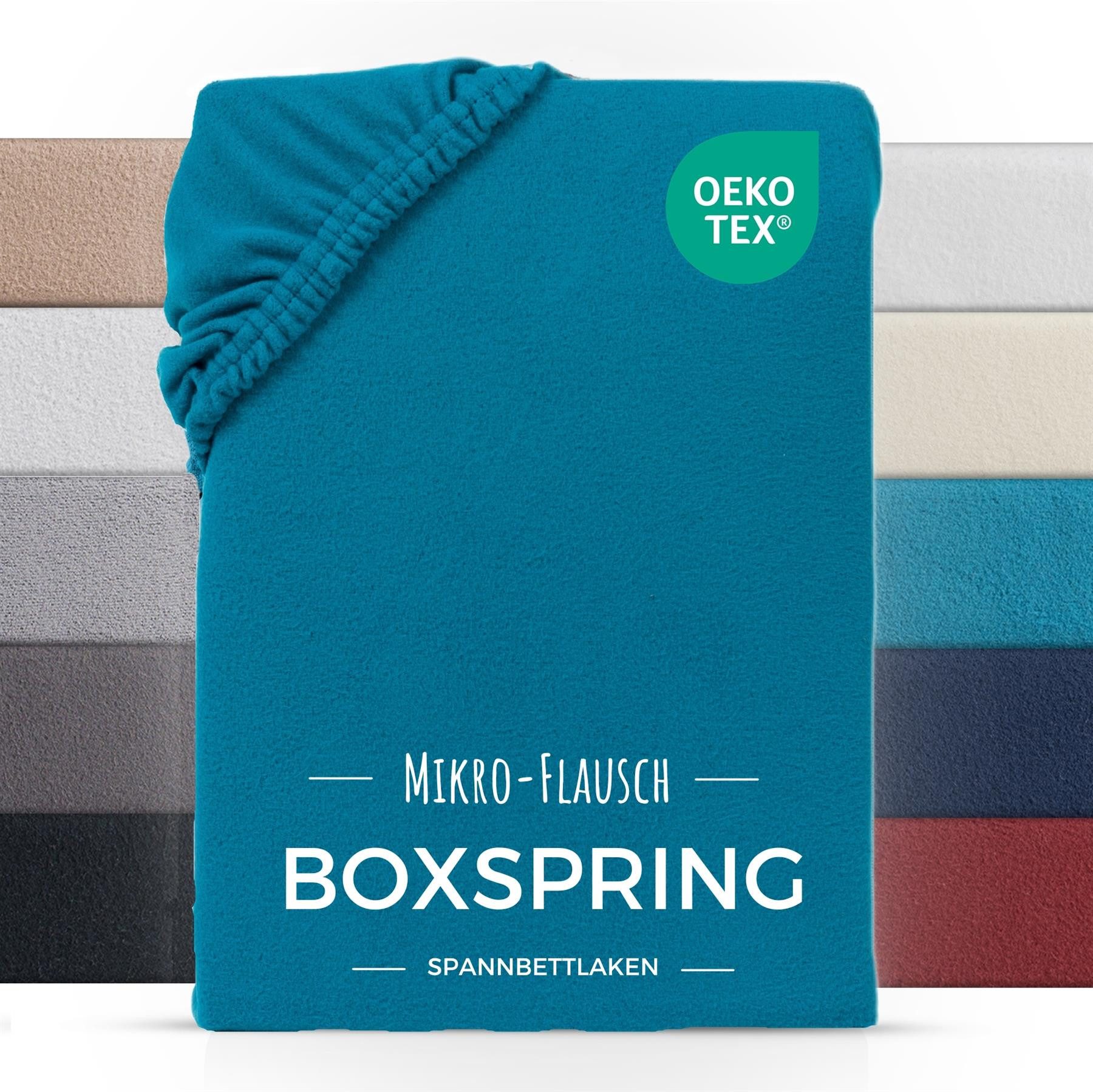 Carpe Sonno Spannbettlaken Boxspring Winter Teddy Fleece Plüsch 180x200 200x200 180x220 200x220, Fleece, Gummizug: rundum, (1 Stück), Wasserbett Spannbettlaken Kuschelig Warm Spannbetttuch Petrol