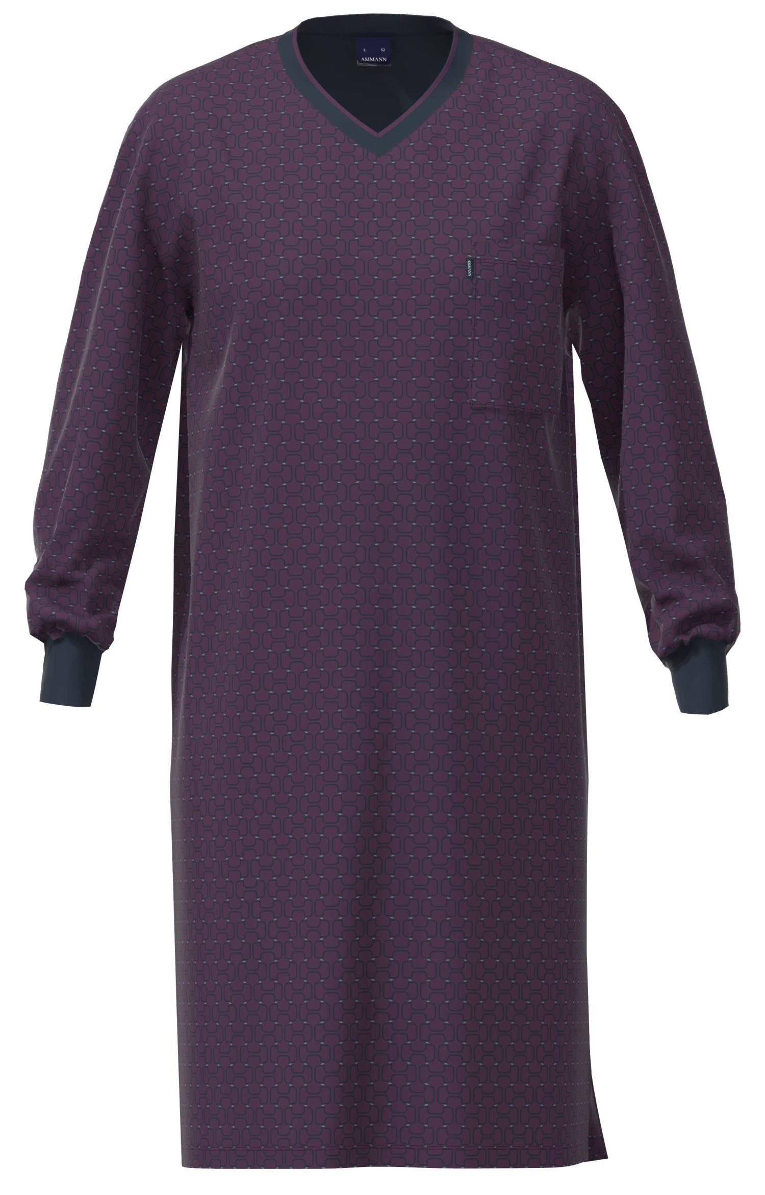 Ammann Nachthemd Herren Schlafshirt langer Arm (1-tlg) Baumwolle günstig online kaufen