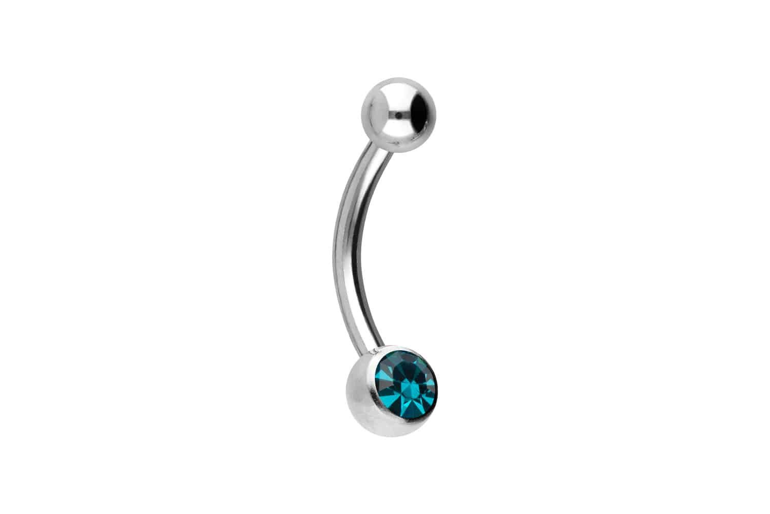 PIERCINGLINE Bauchnabelpiercing Chirurgenstahl Mini Bananabell KRISTALL günstig online kaufen