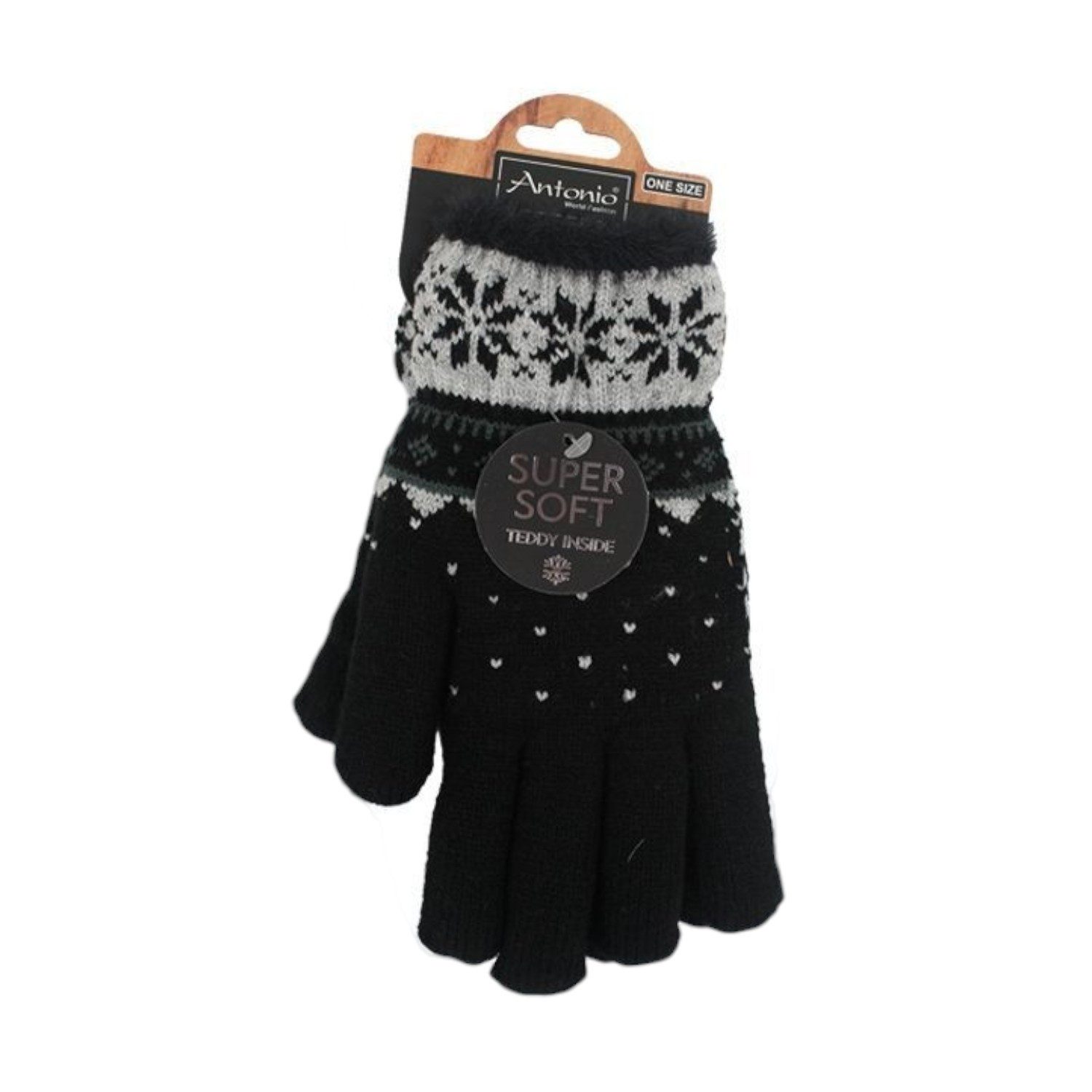 Antonio Strickhandschuhe Winter Damen Перчатки Schneeflocke » günstige Fingerhandschuhe (Kein Set, 2-St., 1 Paar Перчатки) » Winterhandschuhe » Strickhandschuhe One Size