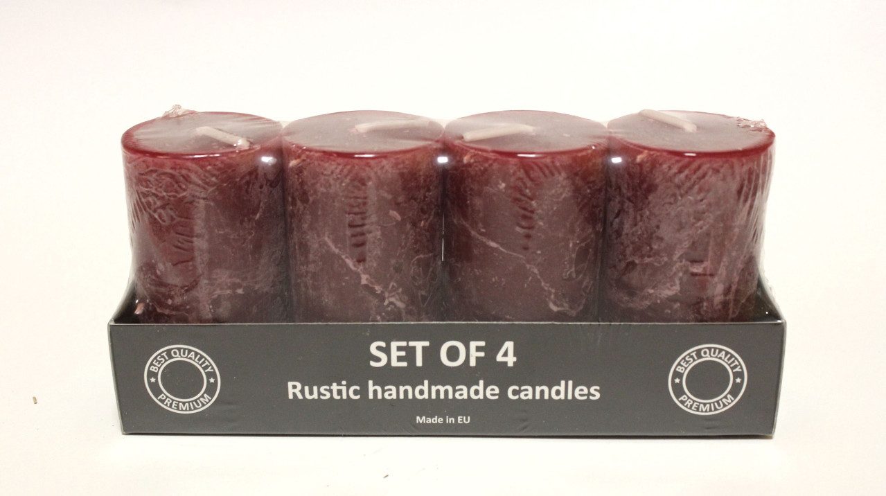 House of Rustic LED-Christbaumkerzen House of Rustic 4er Kerzen-Set weinrot Ø 6 x 9 cm