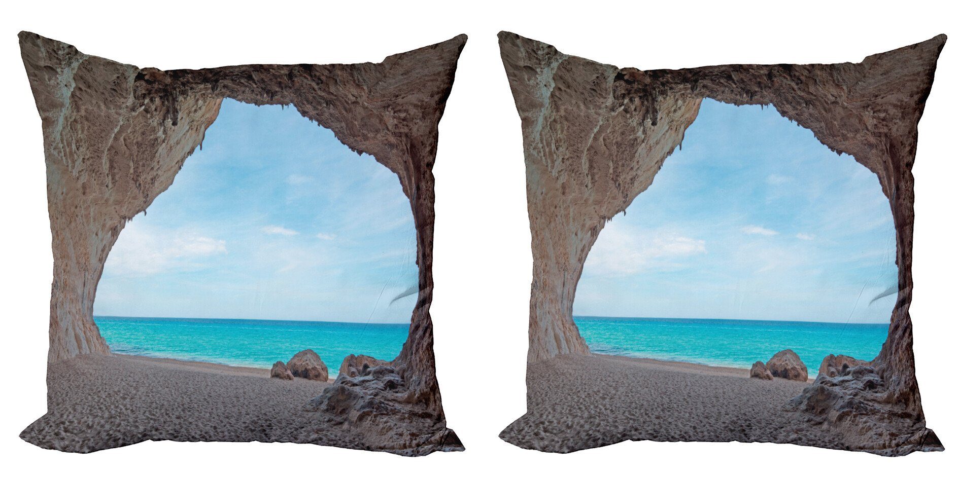 Kissenbezüge Modern Accent Doppelseitiger Digitaldruck, Abakuhaus (2 Stück), Wendekreis Mediterranean Beach