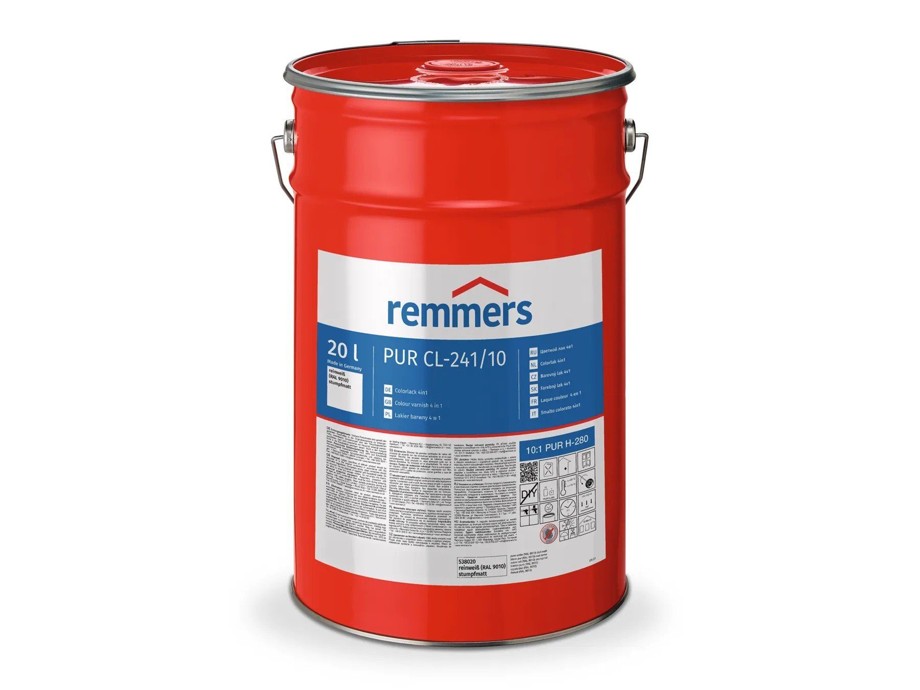 Remmers Lack PUR CL-241-Colorlack 4 in 1 weiß (RAL 9016) halbmatt