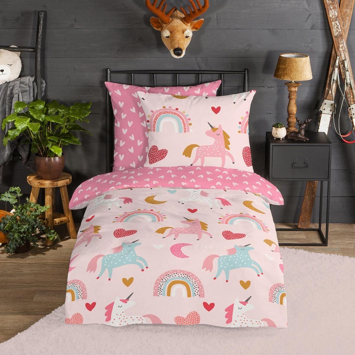 TRAUMSCHLAF Bettwäsche Einhorn, Flanell, 2 teilig, günstig online kaufen
