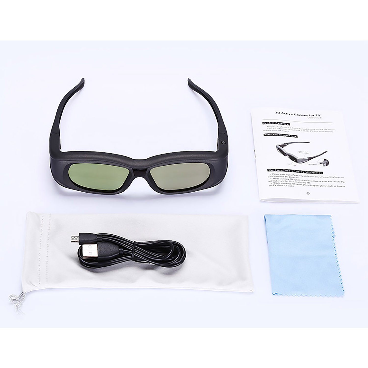 wiederaufladbar Schwarz 3D-Brille 1 Epson, Panasonic, Stück - Bluetooth / etc. TVs, RF 3D - für TPFNet Aktive Samsung, Shutterbrille -