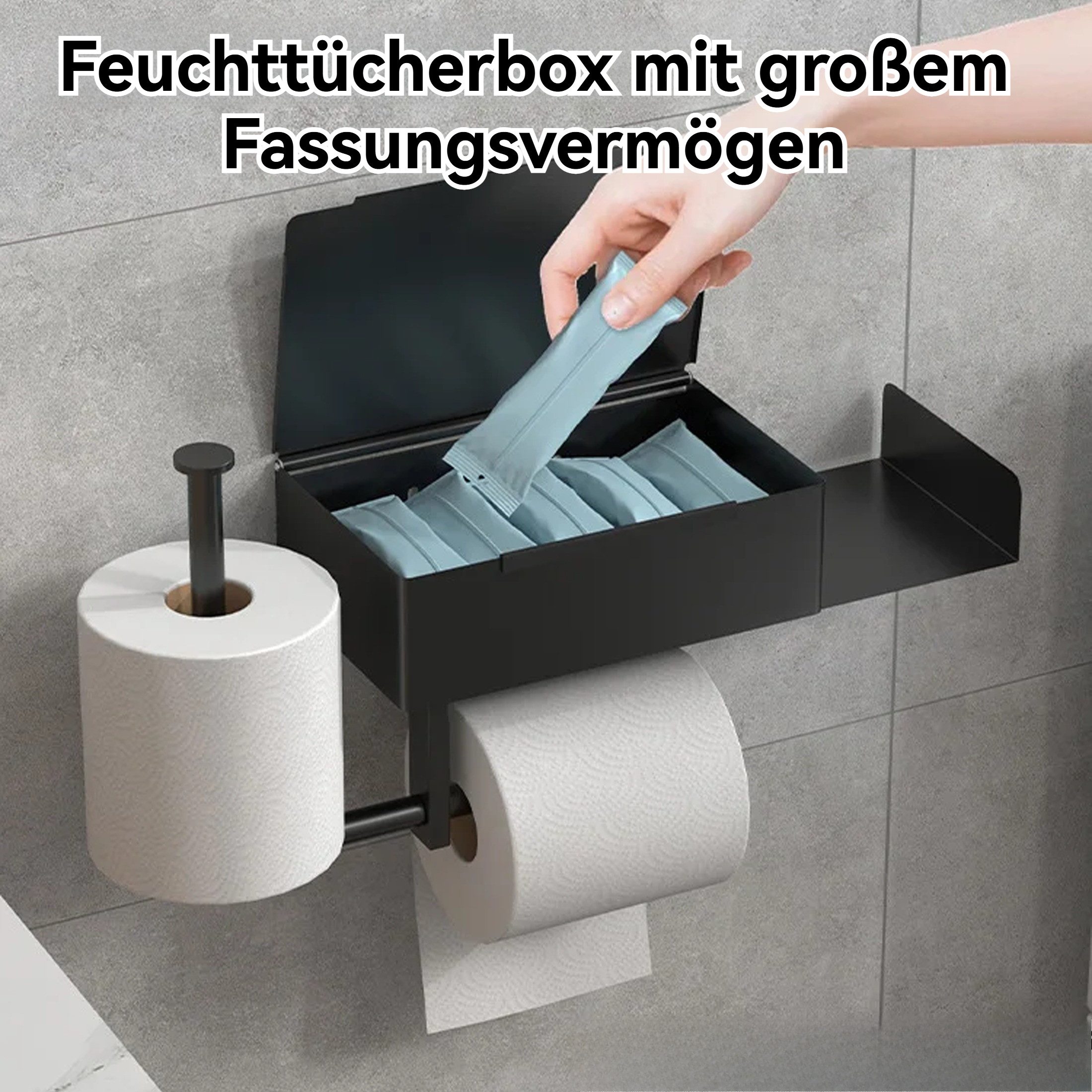 Masbekte Toilettenpapierhalter Klopapierhalter mit Feuchttücherbox, ohne günstig online kaufen
