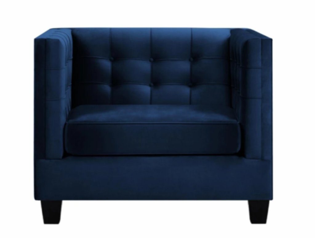 Modern JVmoebel Blauer Möbel Blau Textil Sessel Kreative Wohnzimmer Chesterfield-Sessel, Chesterfield Stoff