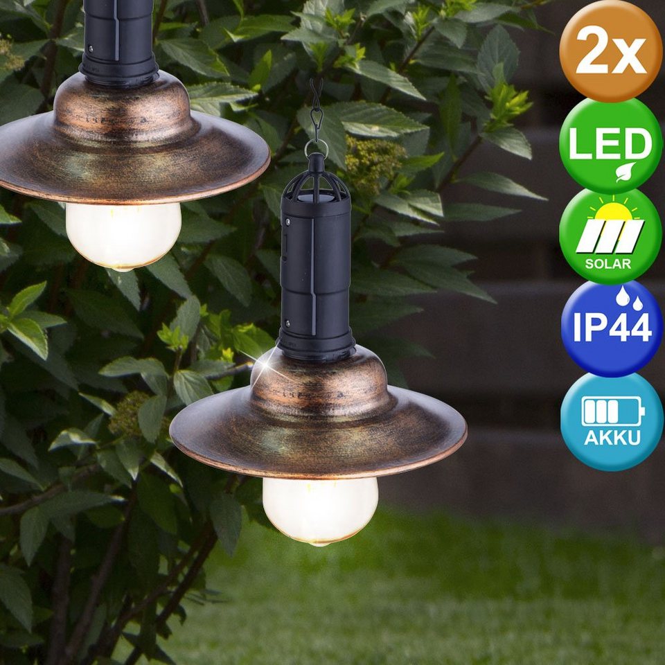 Hängeleuchte, 2er Set LED Solar Decken Pendel