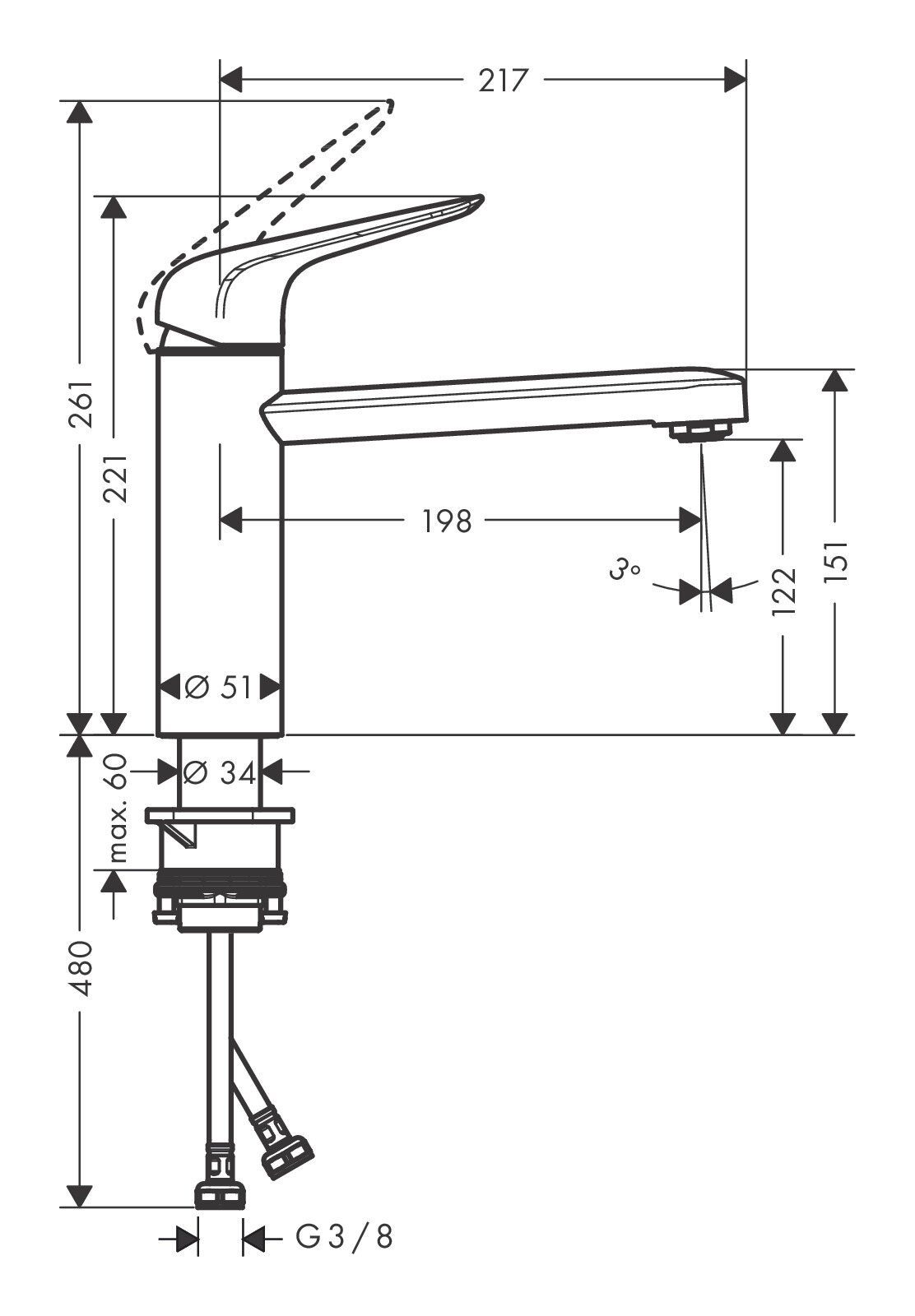 Focus Chrom M42 1jet 120 Einhebel-Küchenmischer - hansgrohe Küchenarmatur