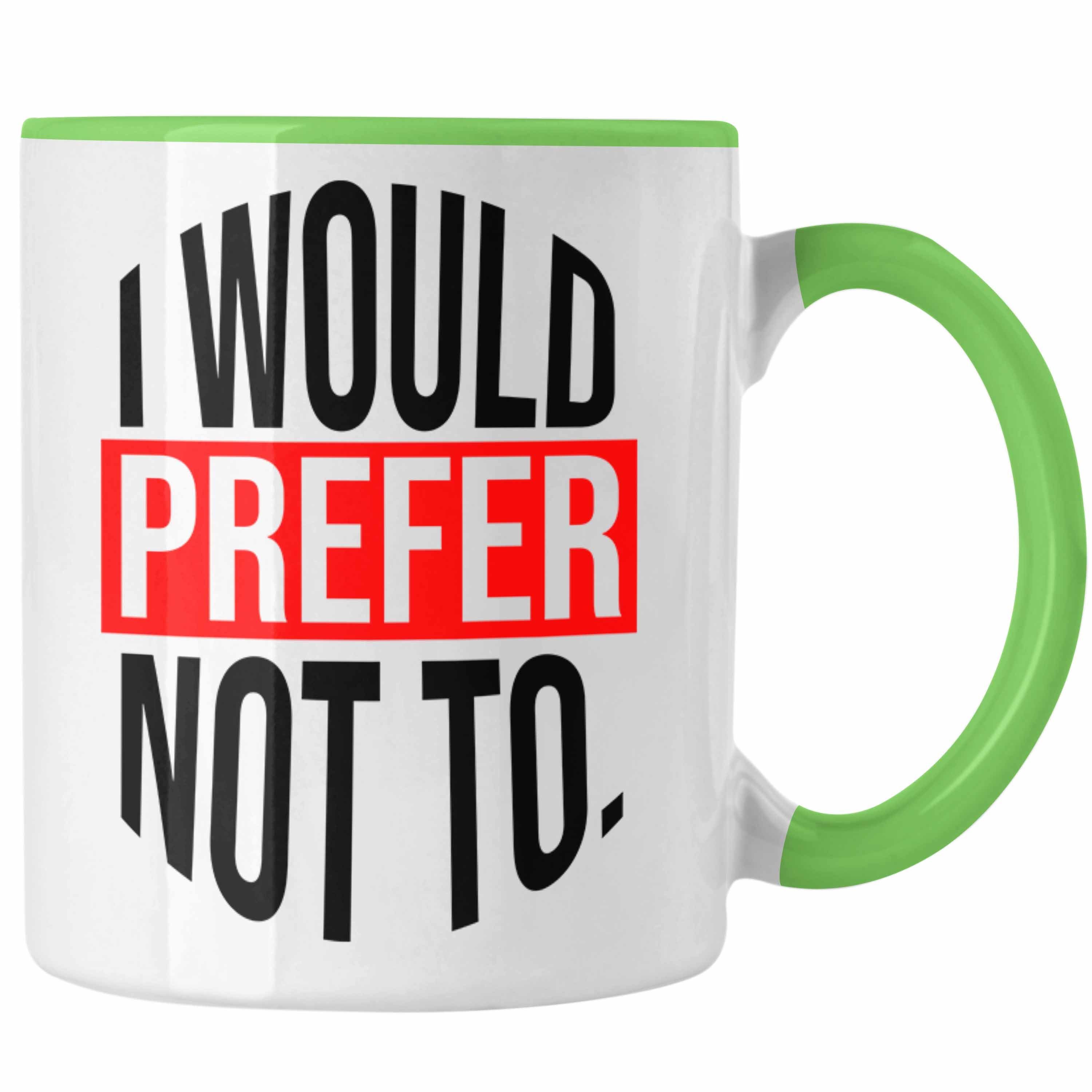 Trendation Tasse Lustige Tasse mit Anti-Motivations-Spruch - Perfekte Geschenkidee für Grün | Teetassen